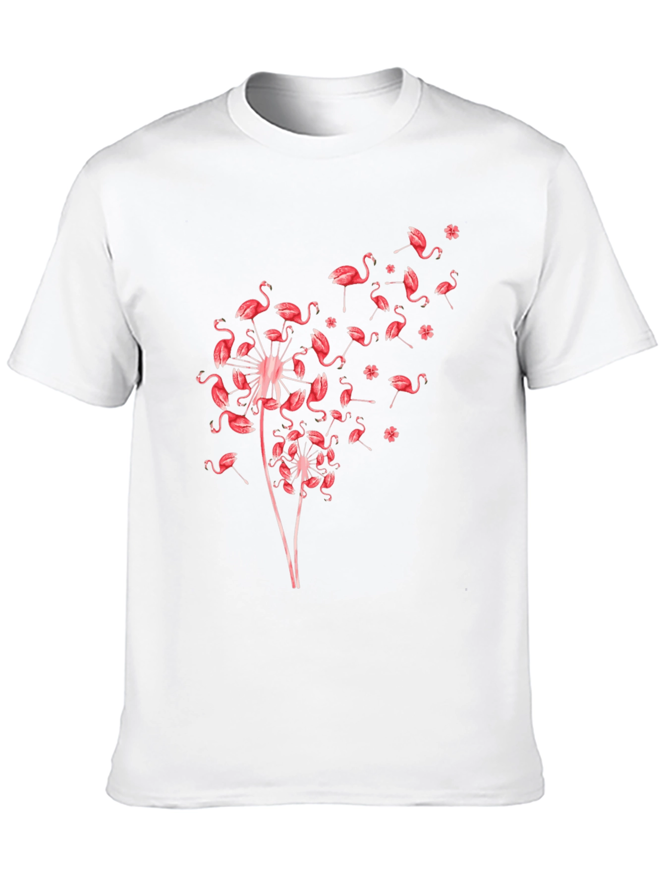 Flamingo Dandelion Graphic Print T-Shirt