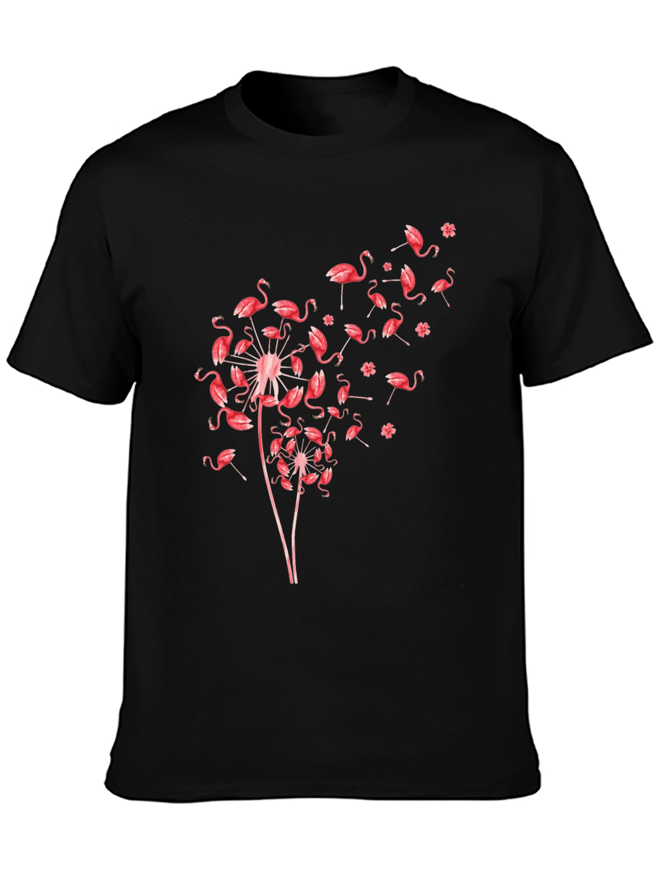 Flamingo Dandelion Graphic Print T-Shirt