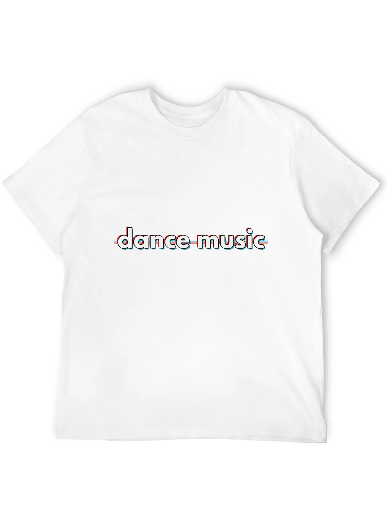 Dance Music Glitch Style Black T-Shirt