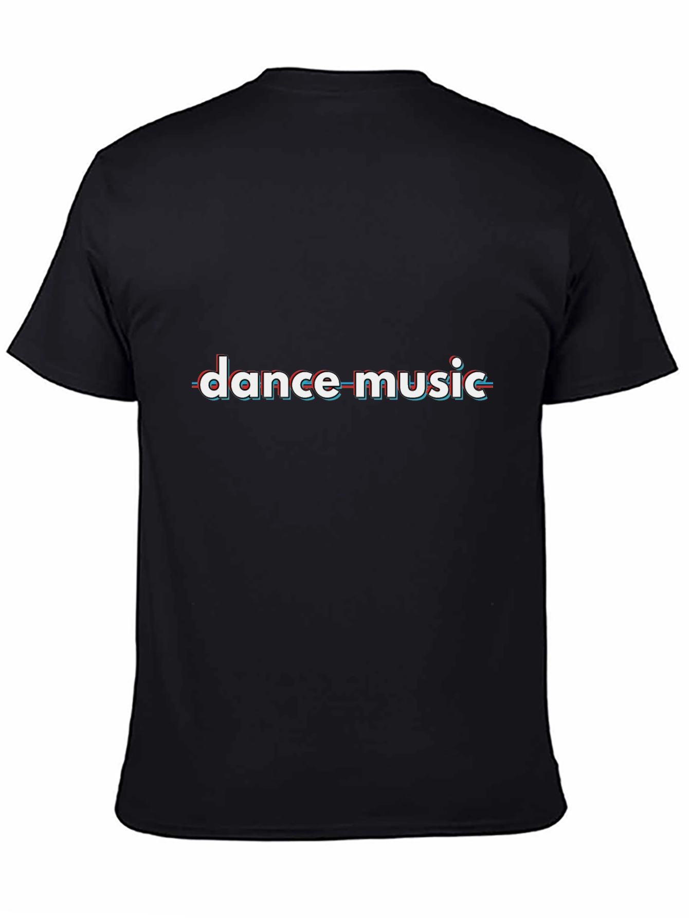 Dance Music Glitch Style Black T-Shirt
