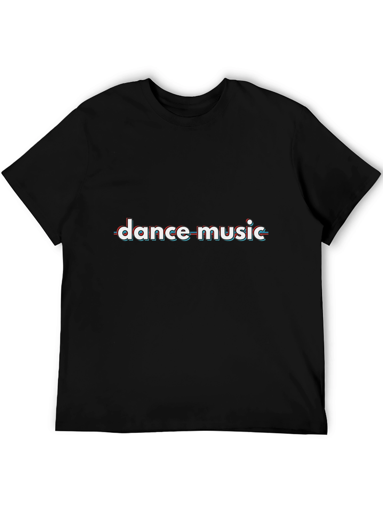 Dance Music Glitch Style Black T-Shirt