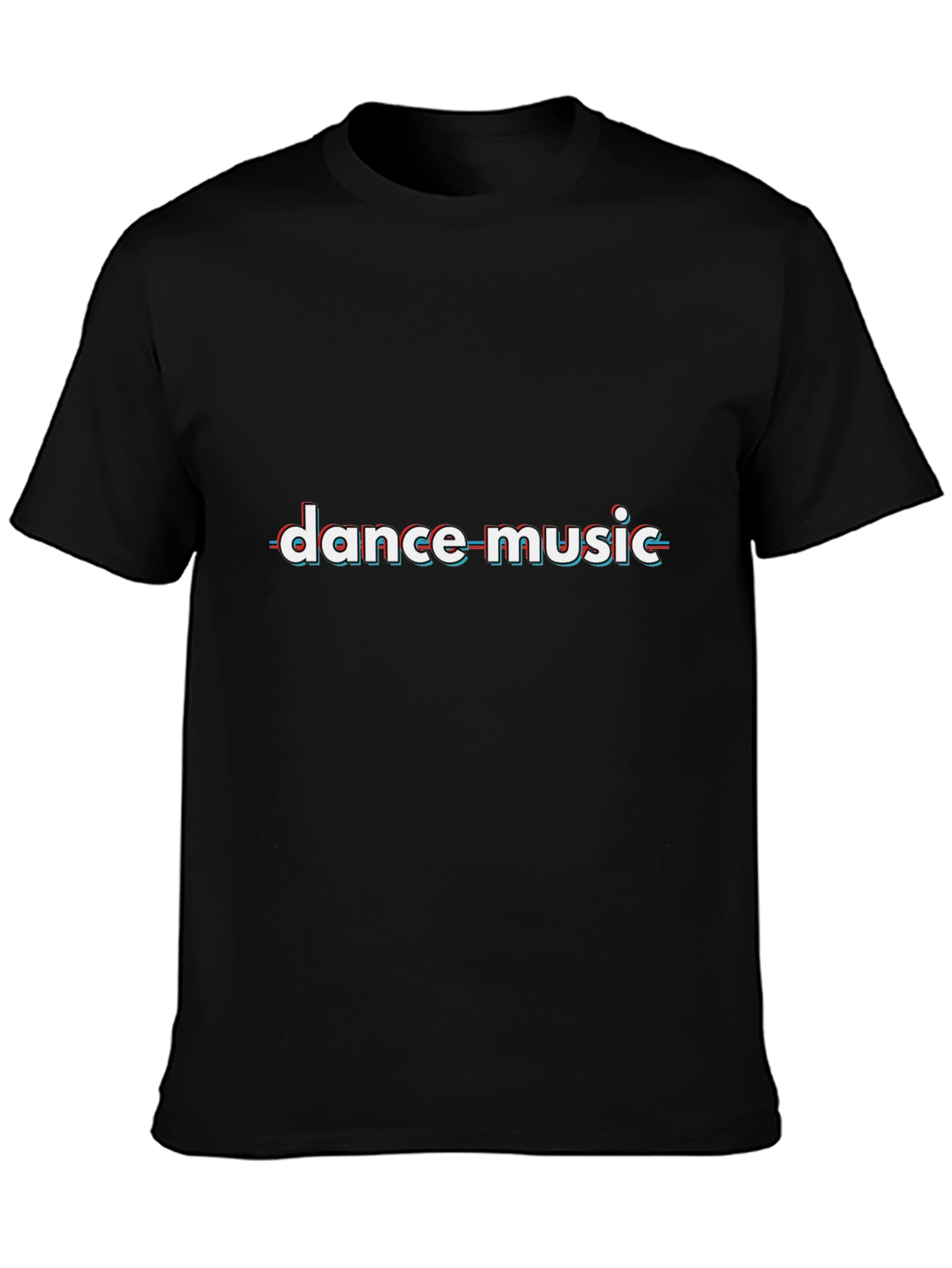 Dance Music Glitch Style Black T-Shirt