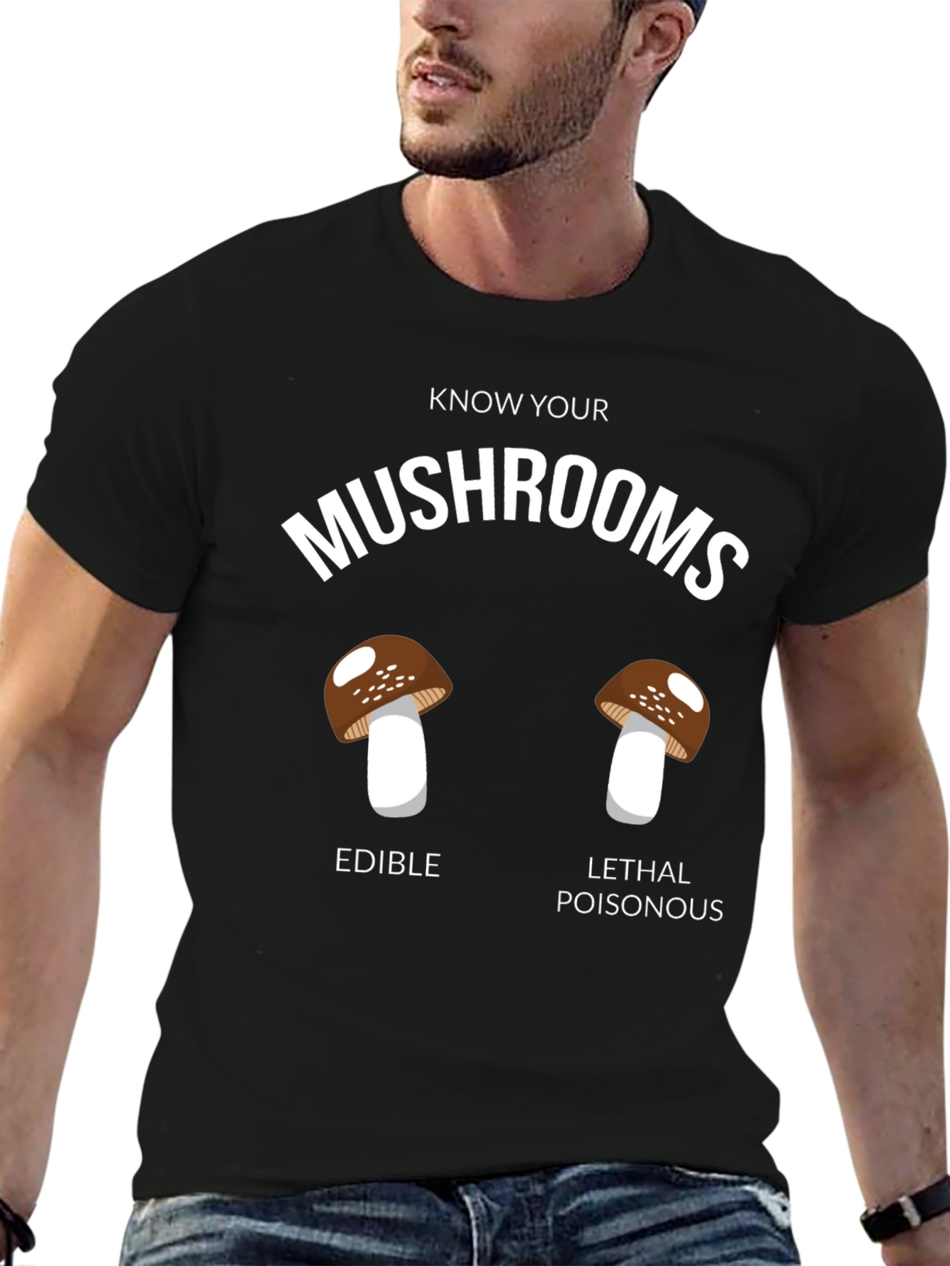 Know Your Mushrooms T-Shirt - Edible vs. Poisonous