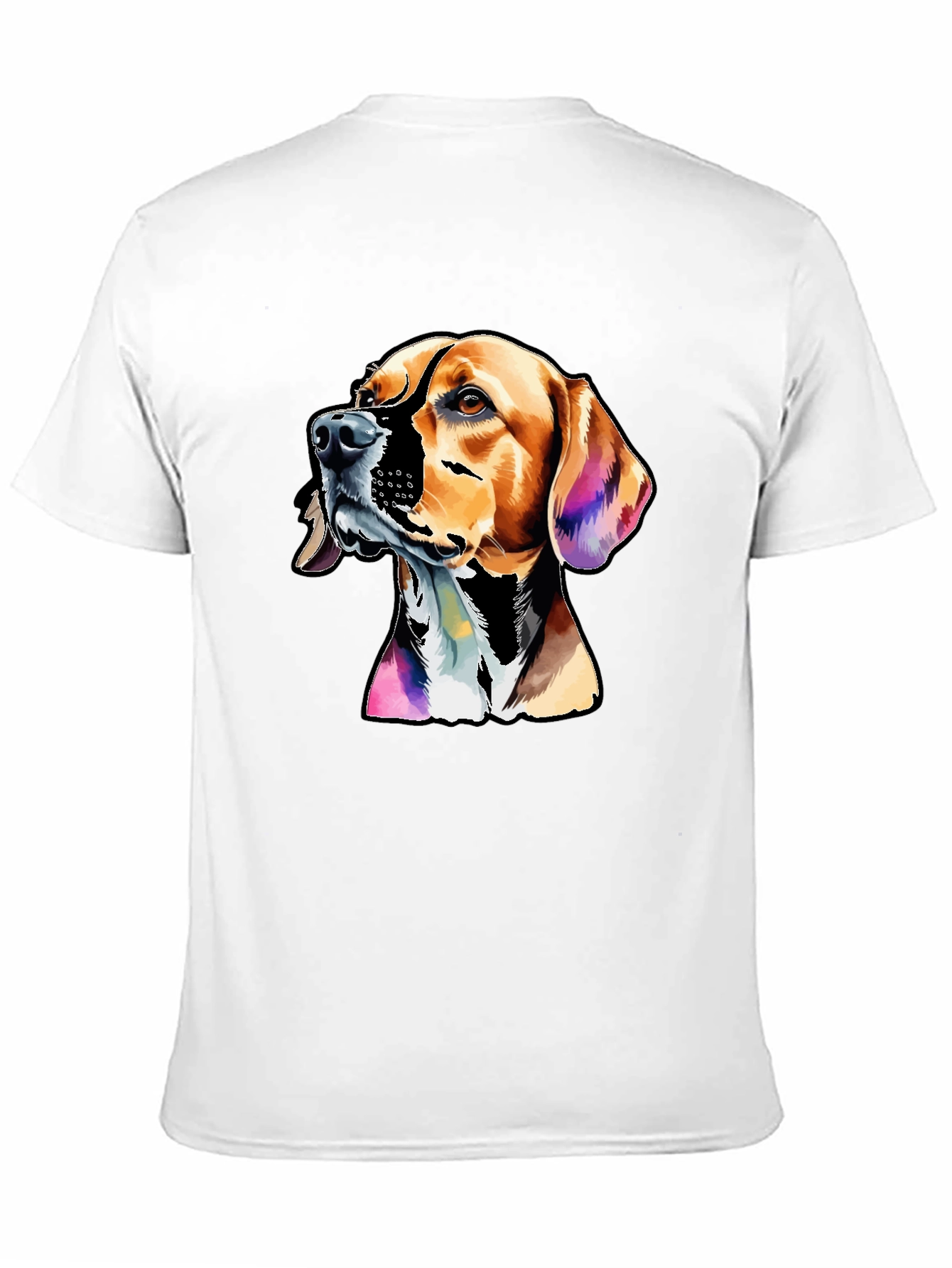 Dog Graphic Print Mens Black T-Shirt