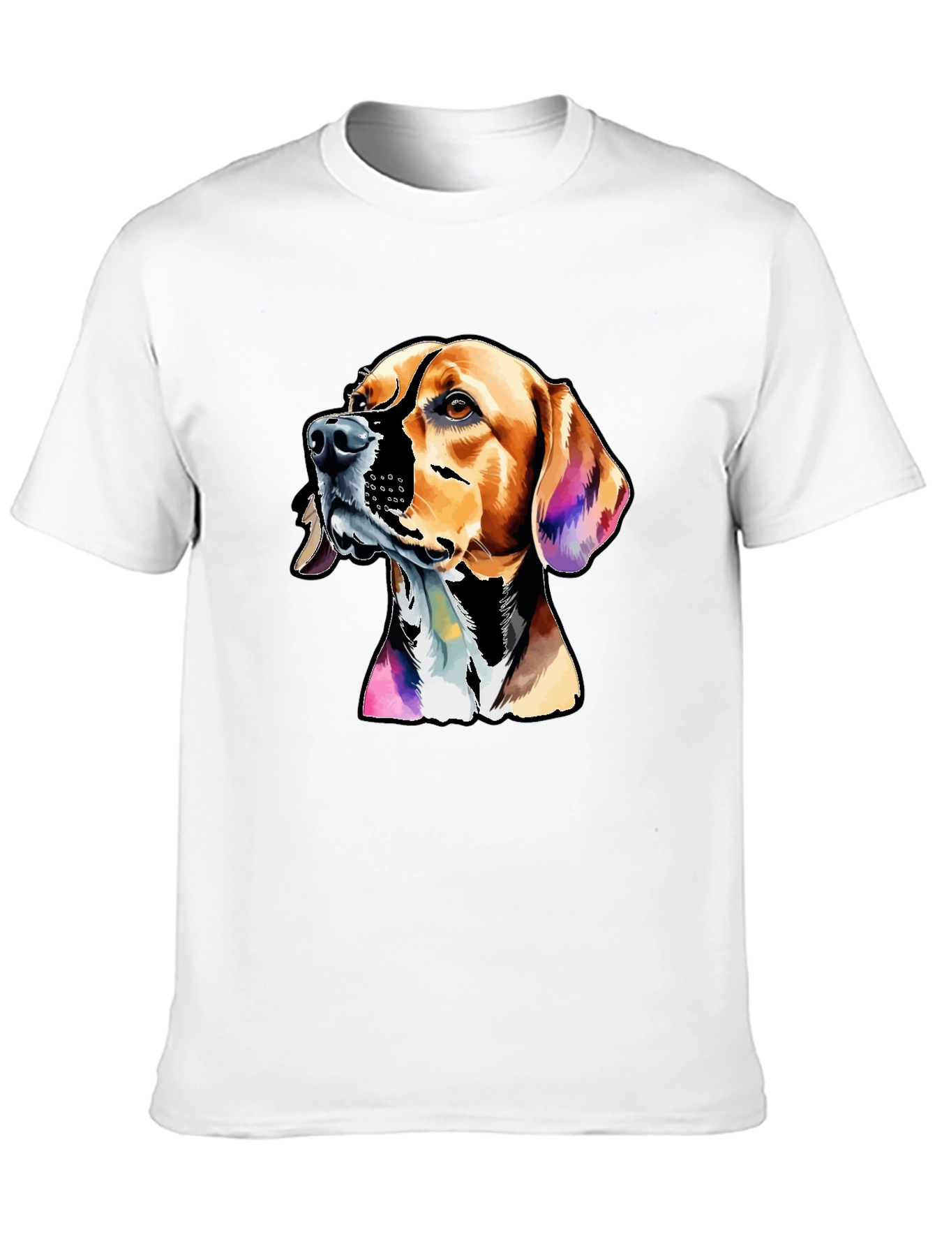Dog Graphic Print Mens Black T-Shirt
