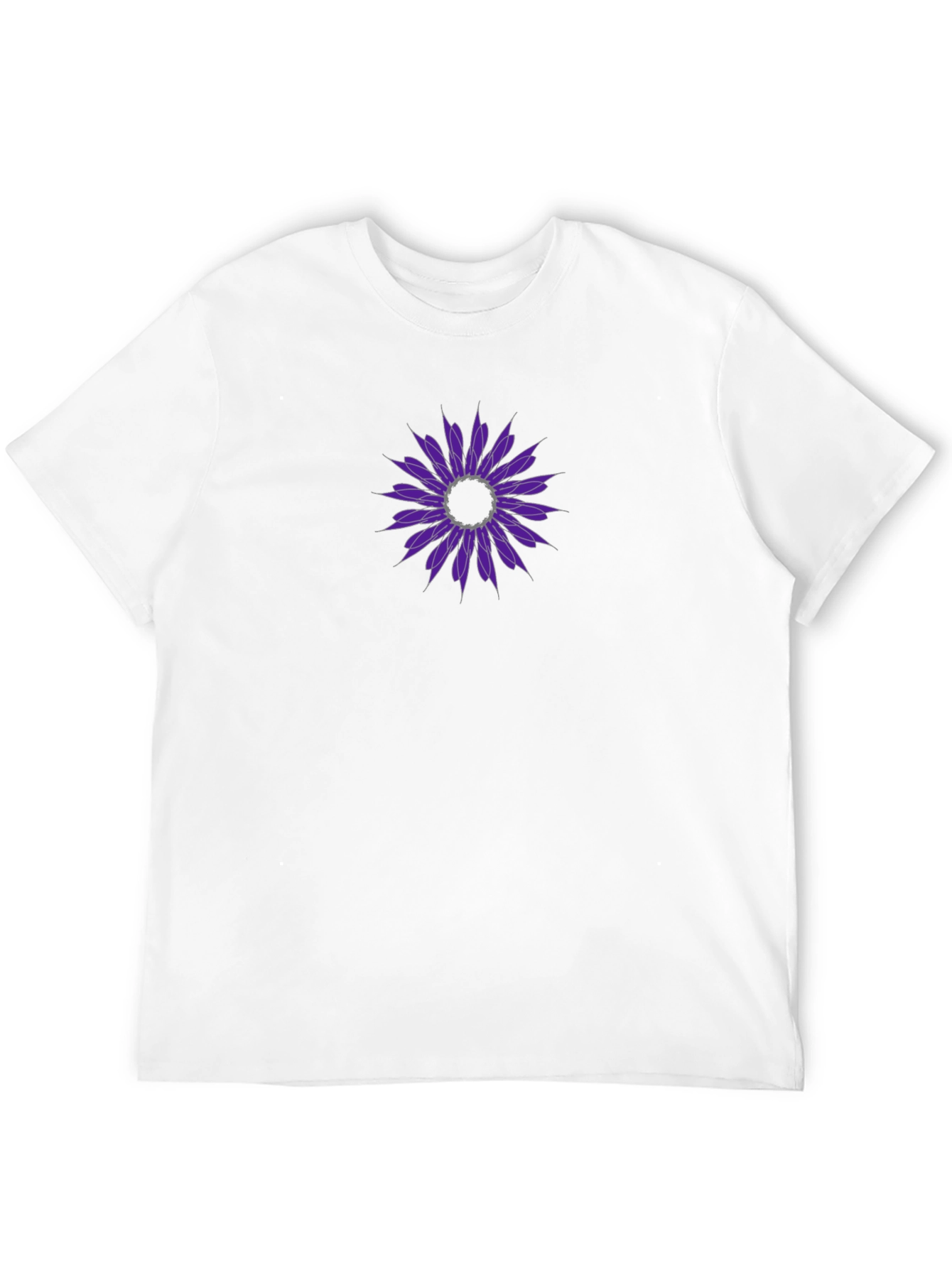 Black Tee with Purple Floral Design