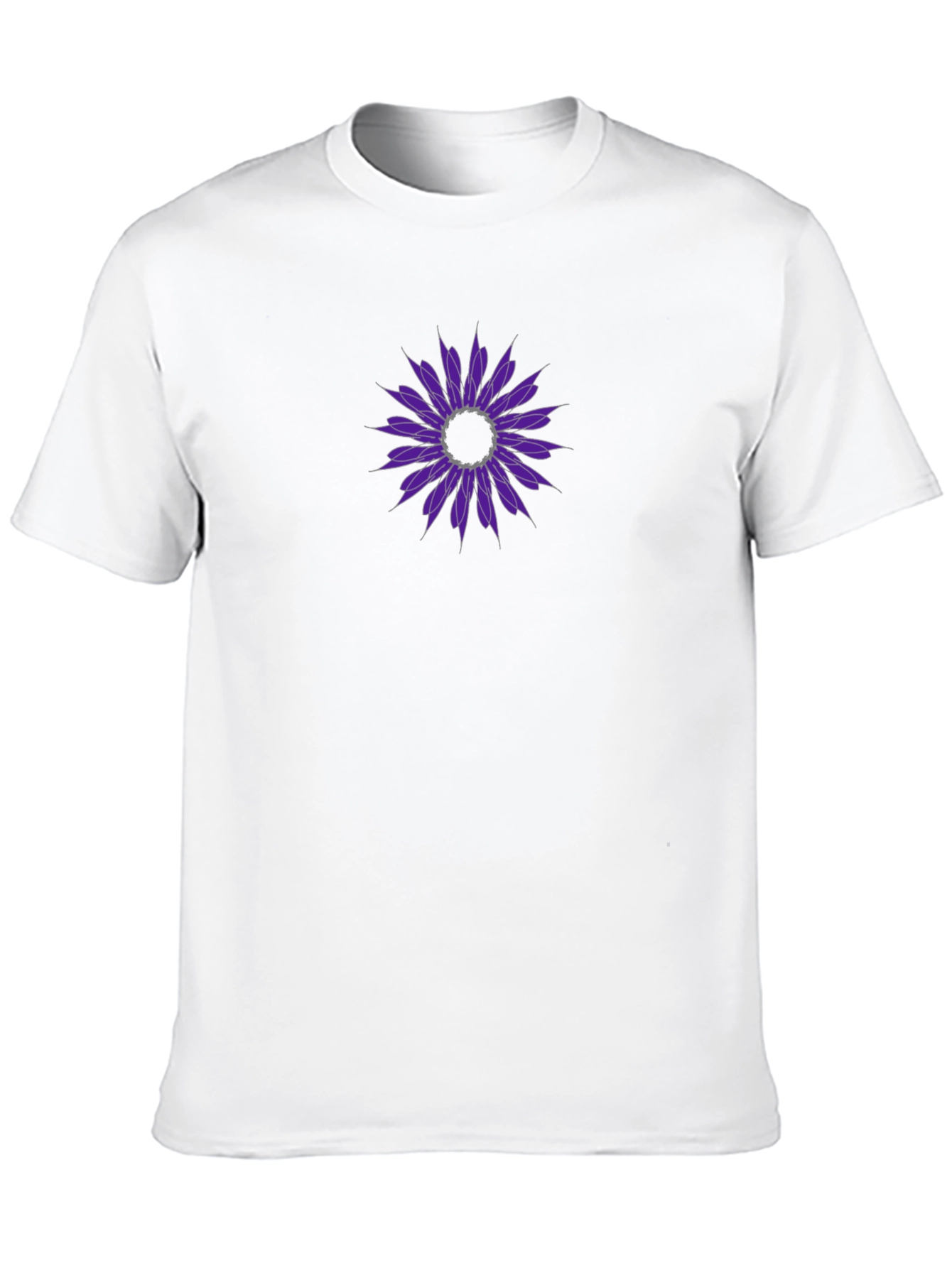 Black Tee with Purple Floral Design