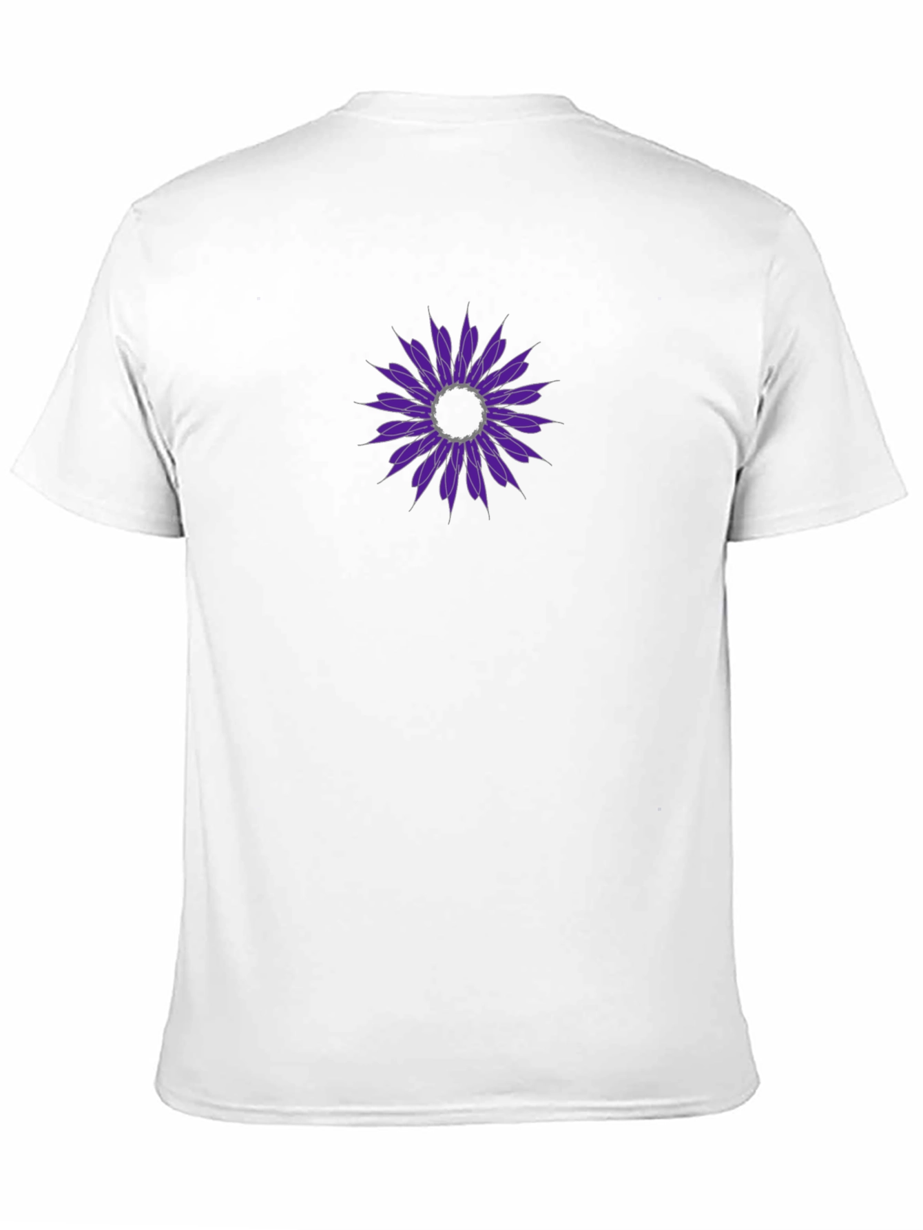 Black Tee with Purple Floral Design