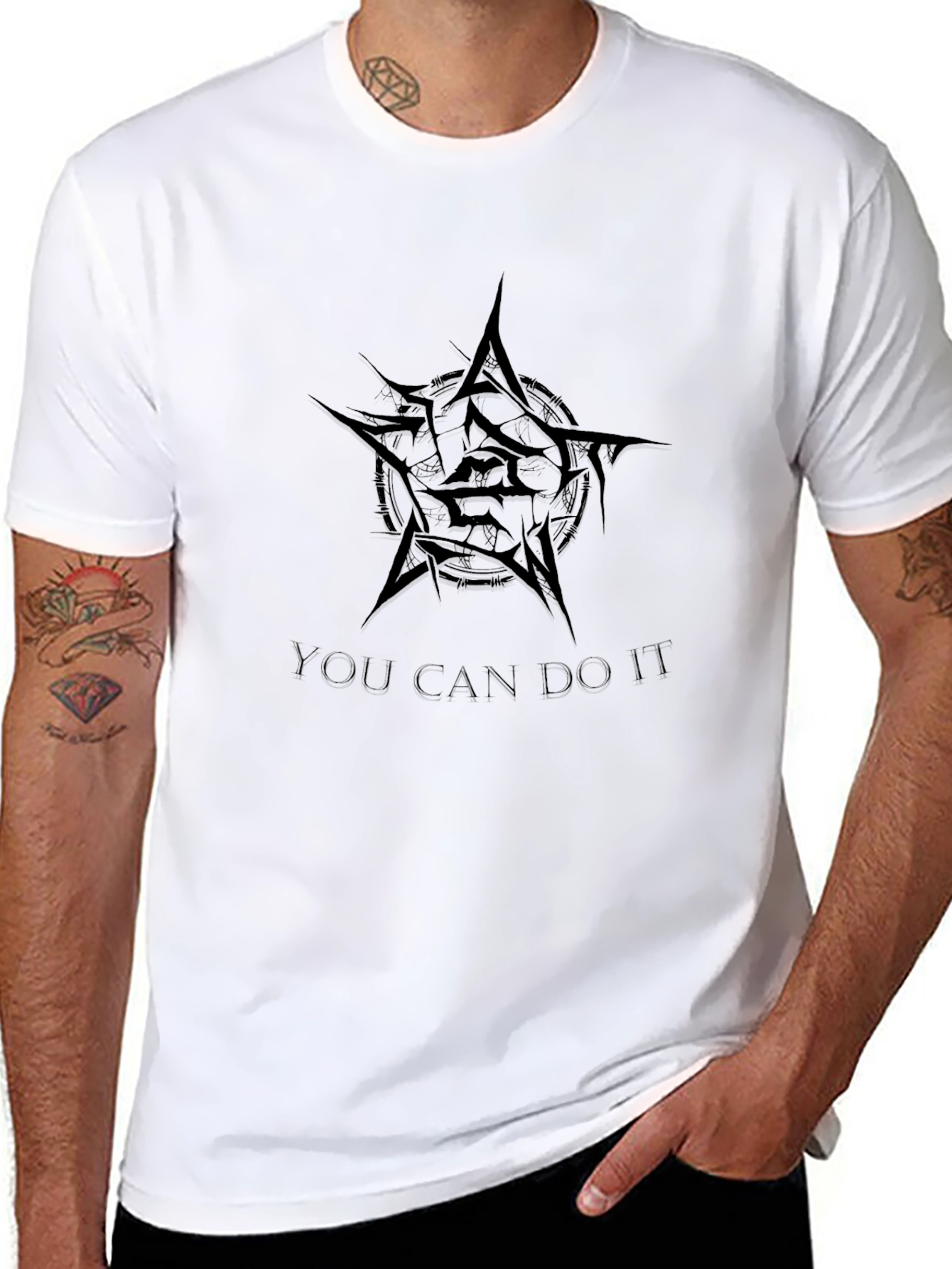 Black Graphic Tee - You Can Do It