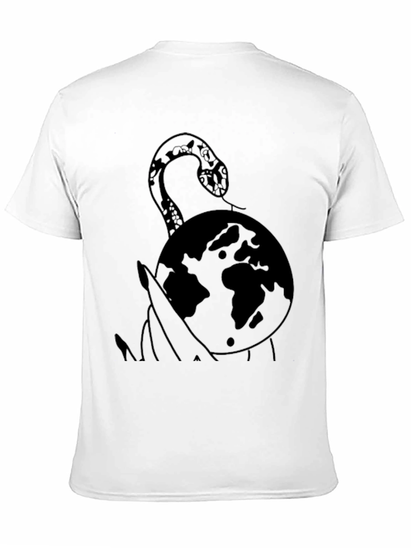 Snake and Globe Graphic T-Shirt - Black