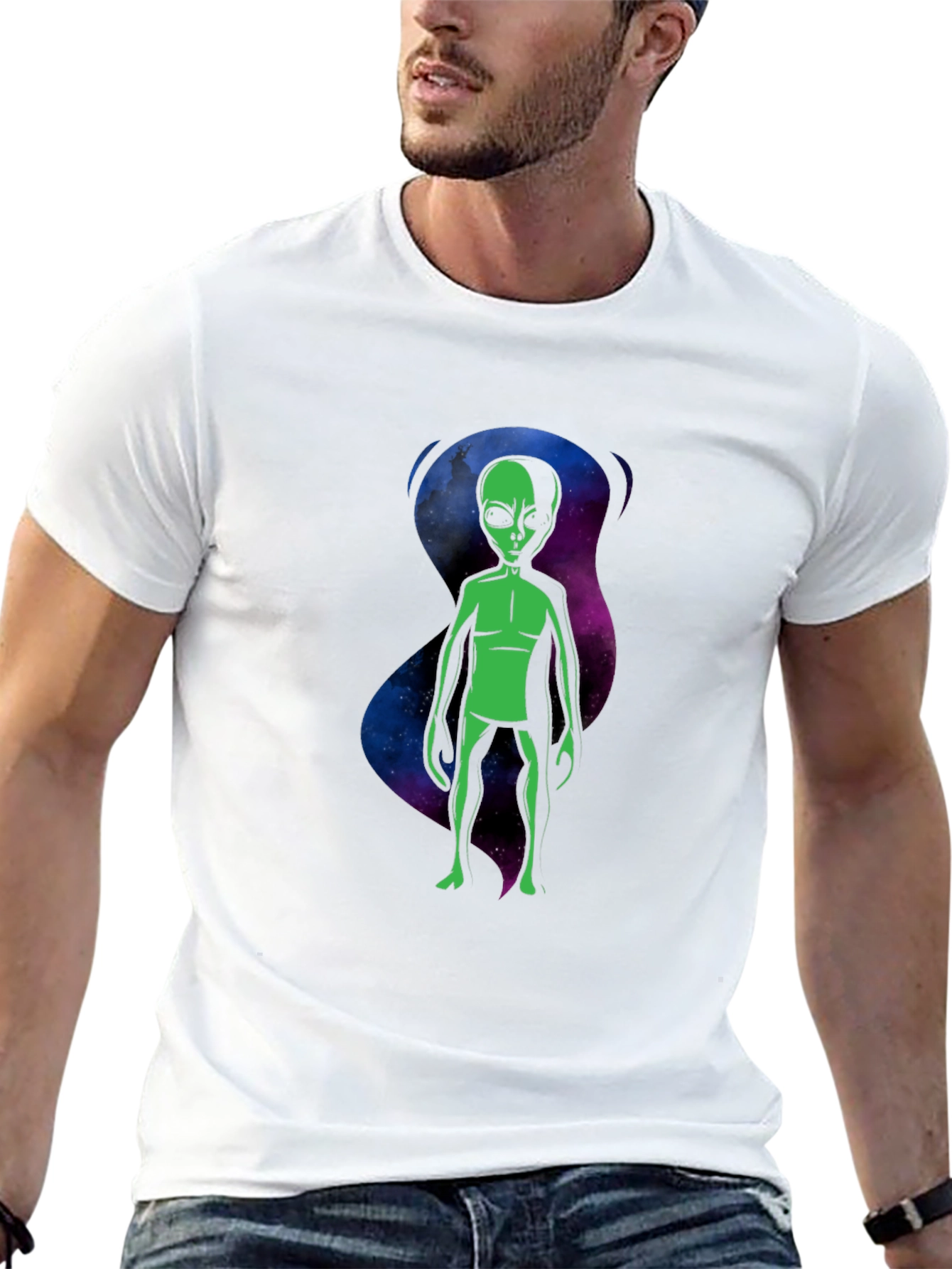 Alien Graphic T-Shirt - Black Crew Neck Tee