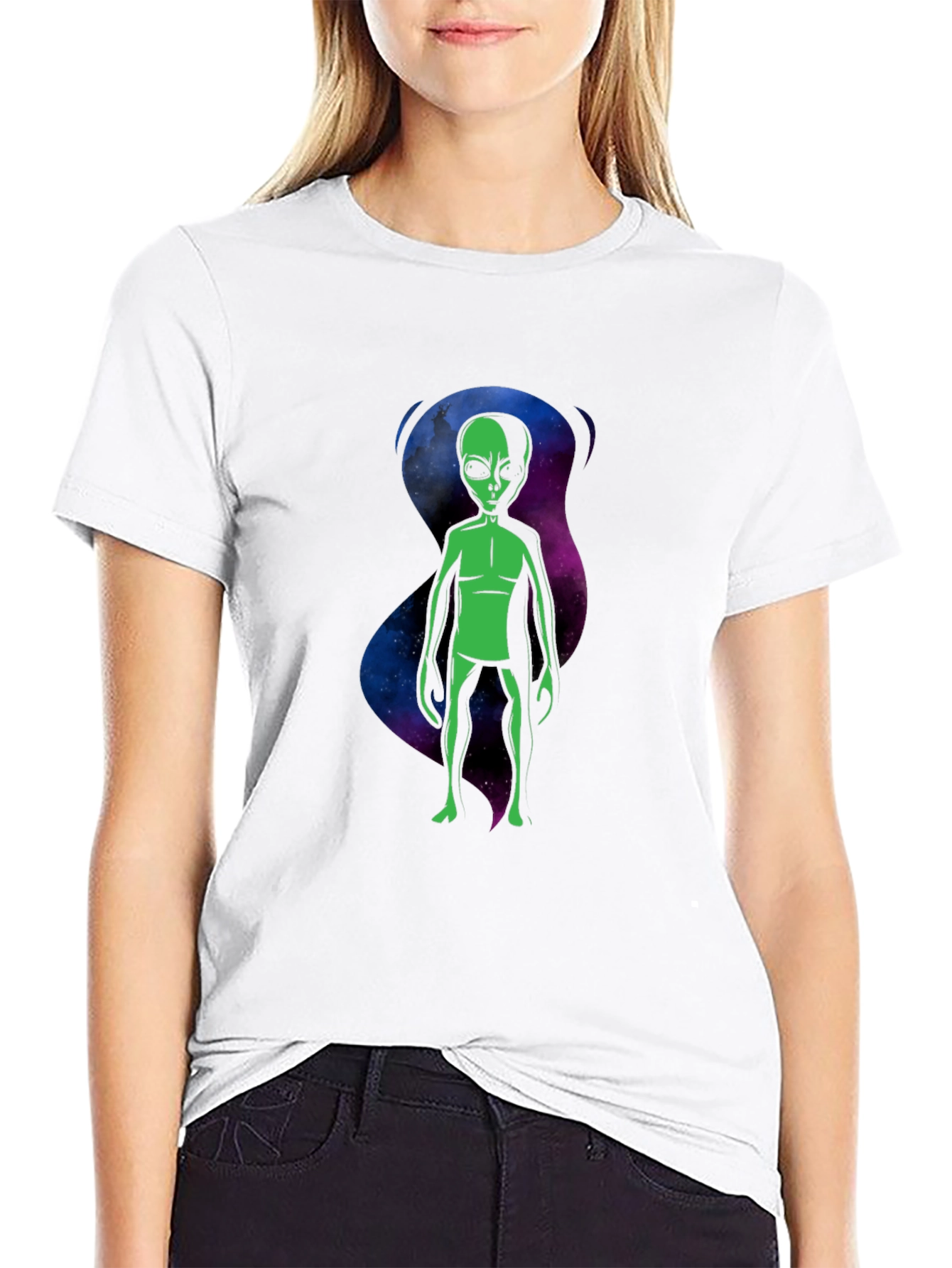 Alien Graphic T-Shirt - Black Crew Neck Tee