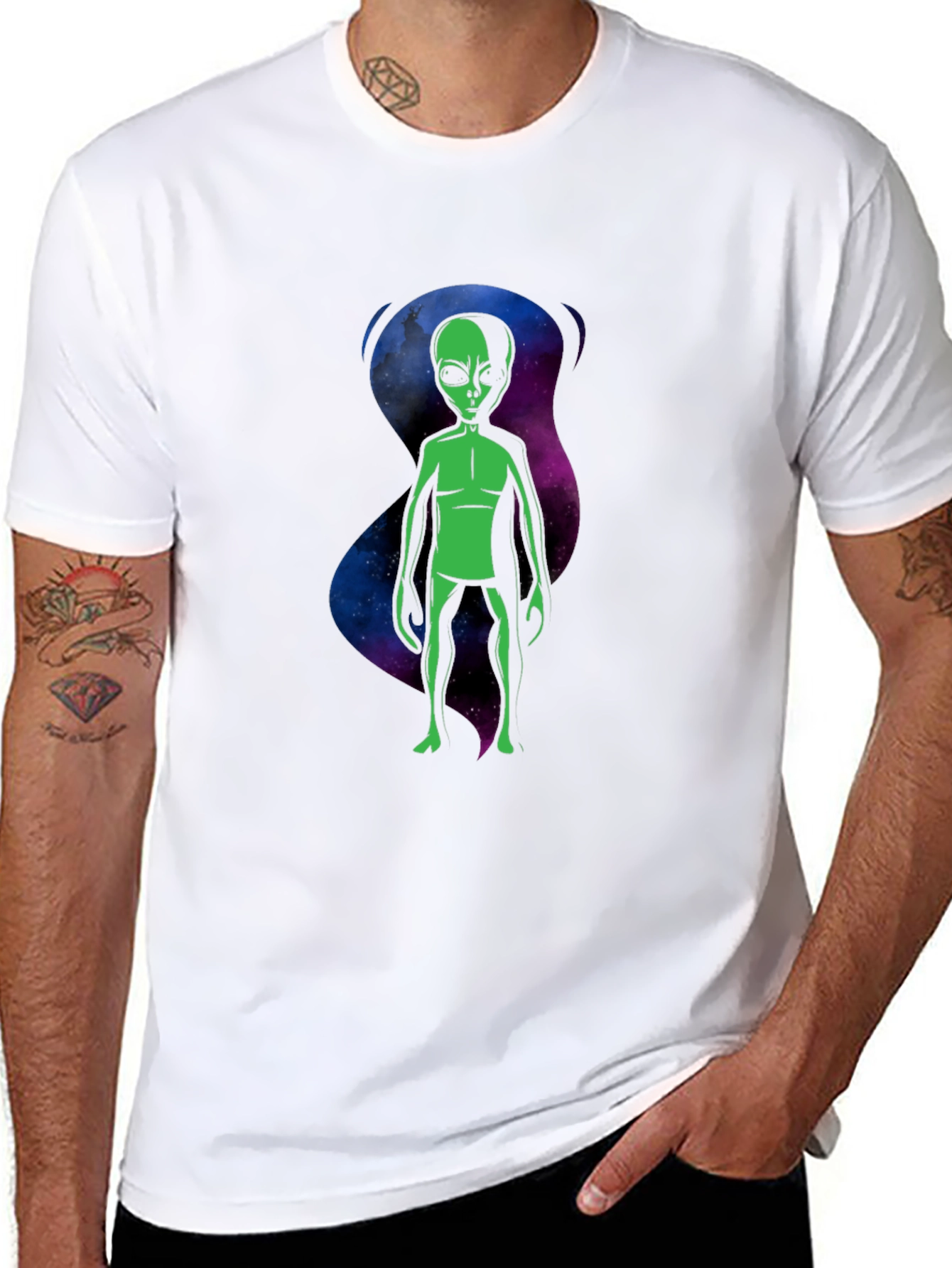 Alien Graphic T-Shirt - Black Crew Neck Tee