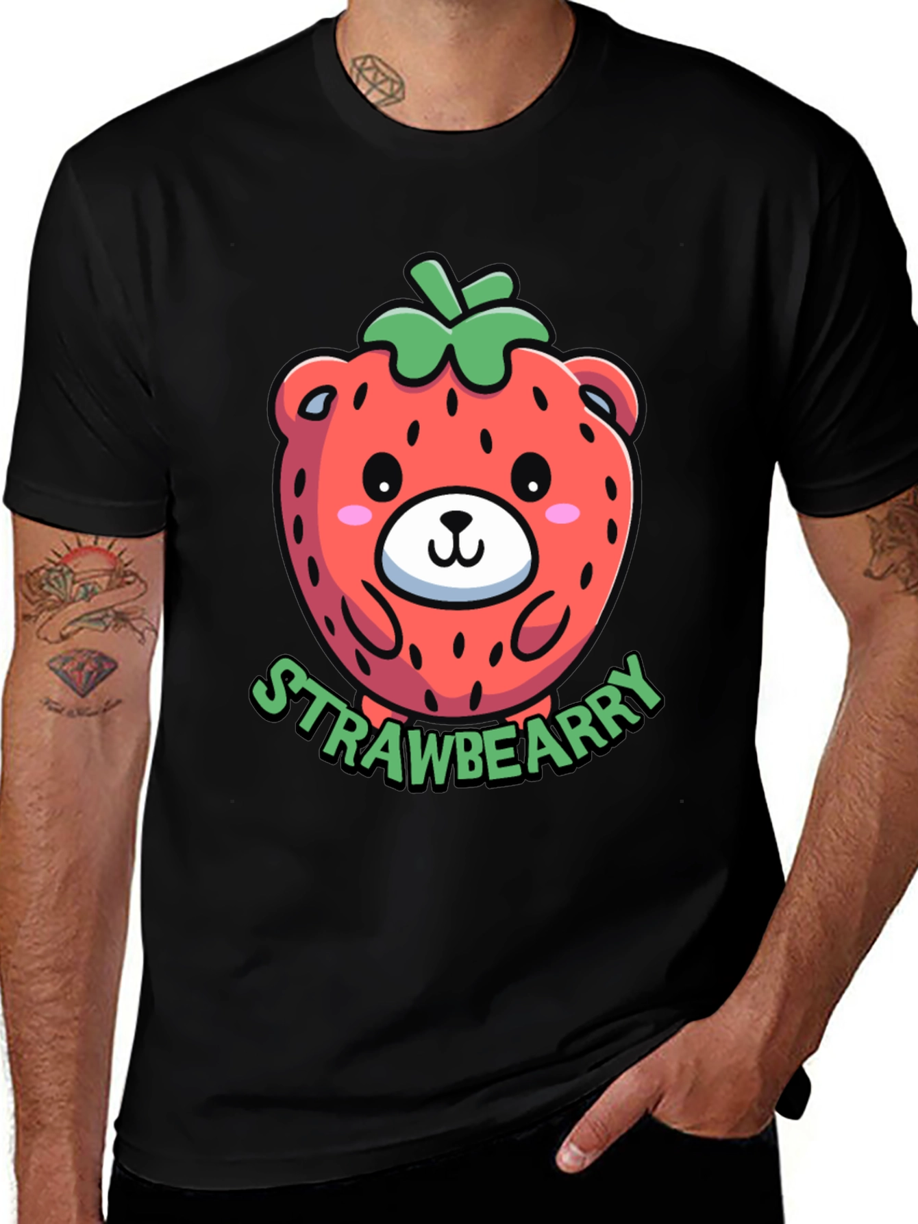 Strawberry Bear Graphic T-Shirt - Cute & Trendy