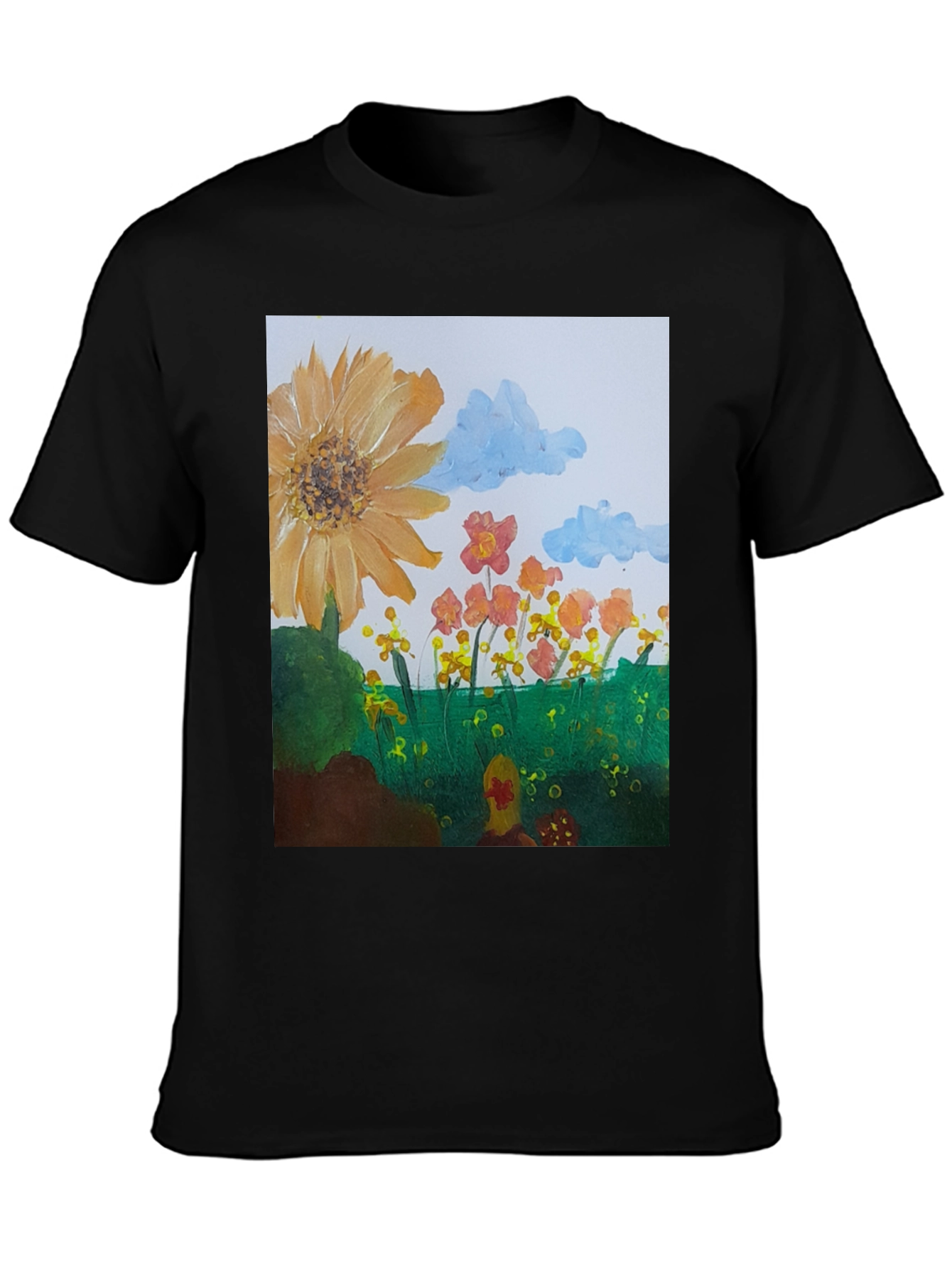 Floral Meadow Graphic Tee - Artistic Print