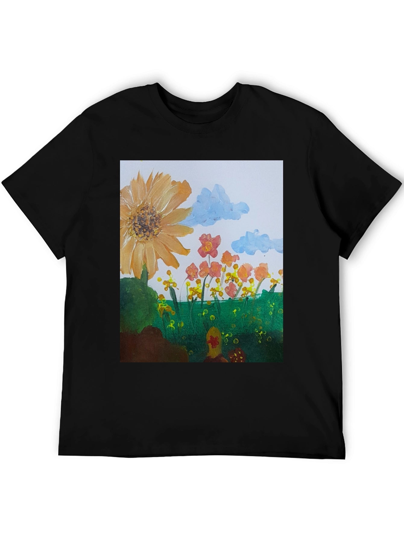 Floral Meadow Graphic Tee - Artistic Print