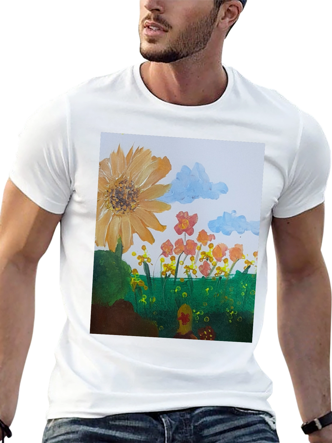 Floral Meadow Graphic Tee - Artistic Print