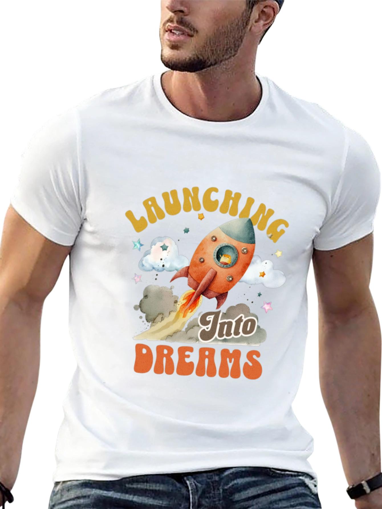 Launching Into Dreams Black Graphic T-Shirt