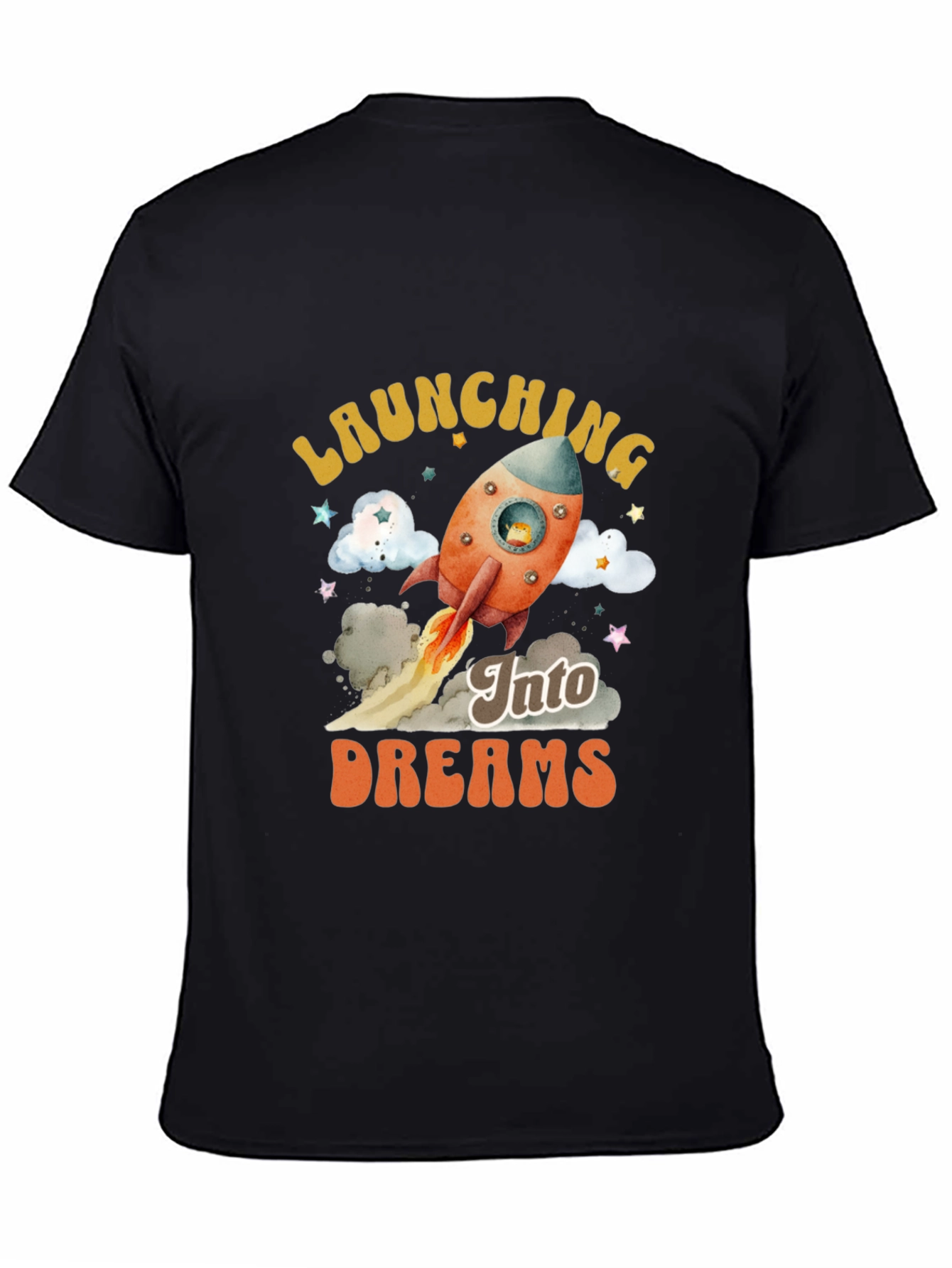 Launching Into Dreams Black Graphic T-Shirt