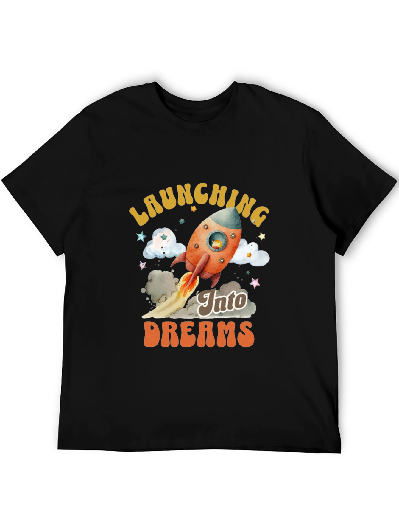 Launching Into Dreams Black Graphic T-Shirt