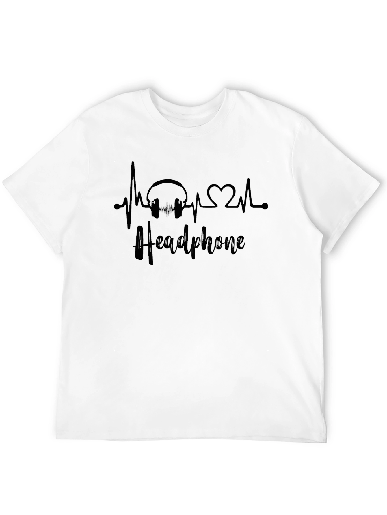 Heartbeat Headphone Graphic Tee - Music Lover Shirt