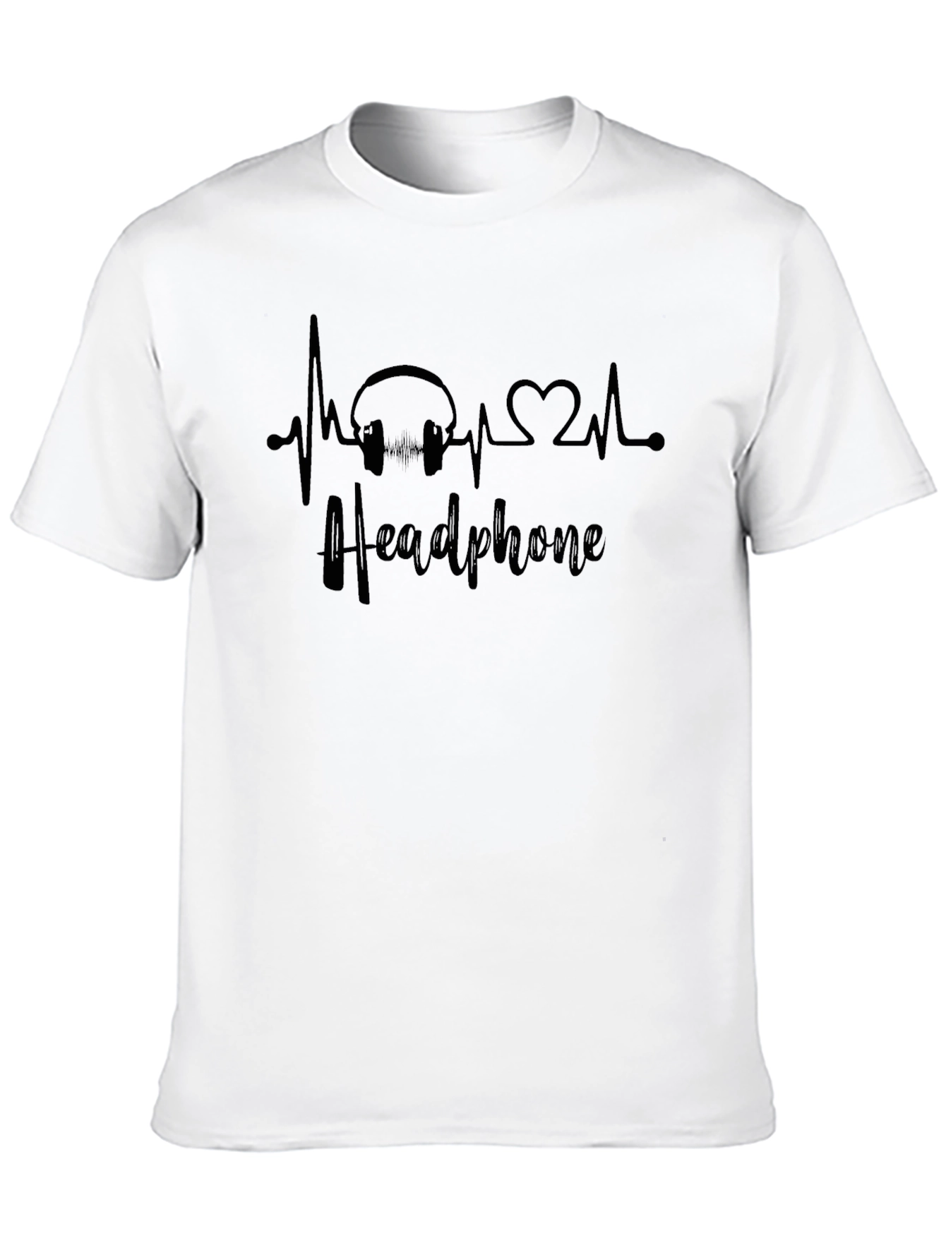 Heartbeat Headphone Graphic Tee - Music Lover Shirt