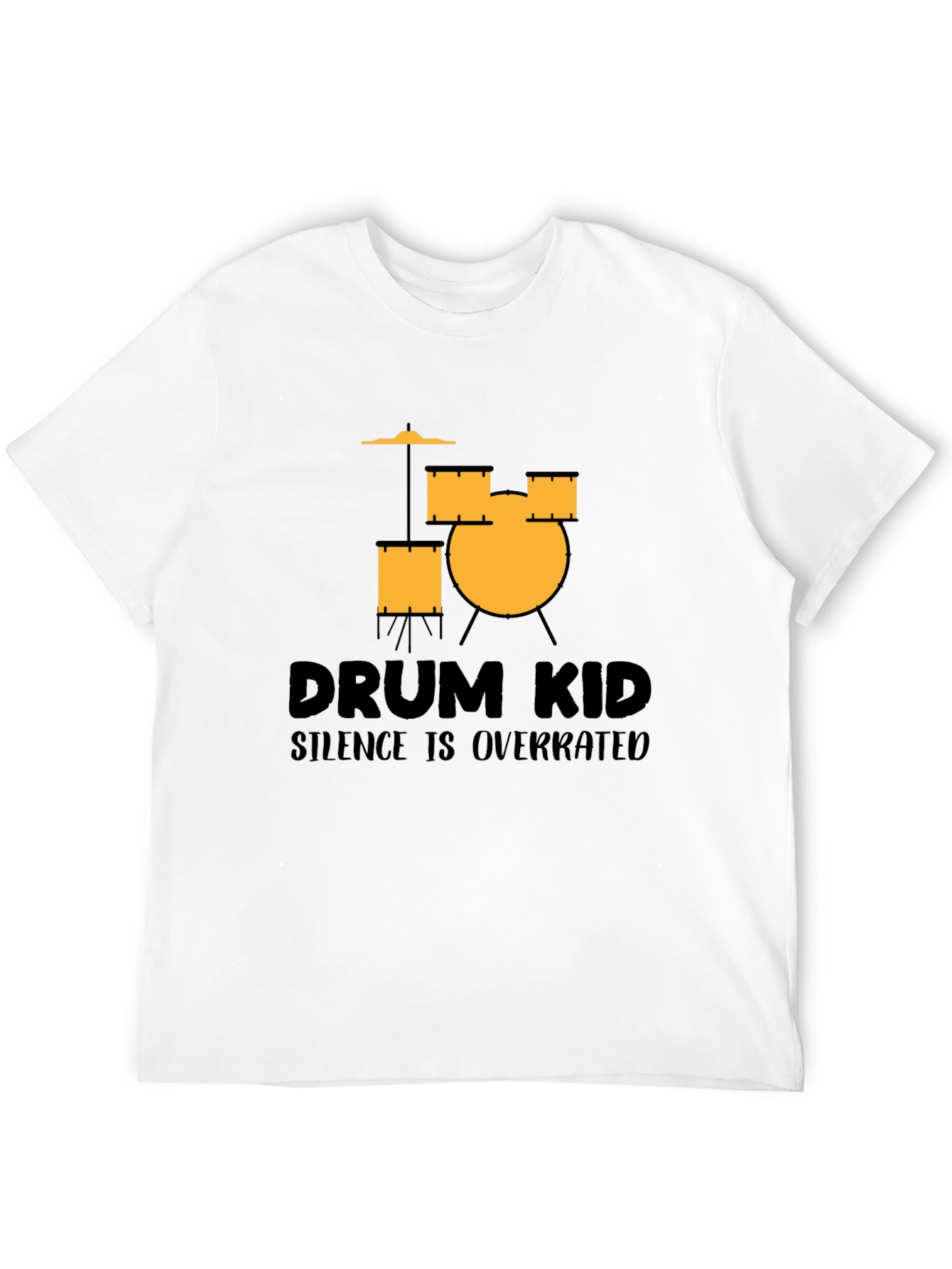 Drum Kid Silence Is Overrated Black T-Shirt