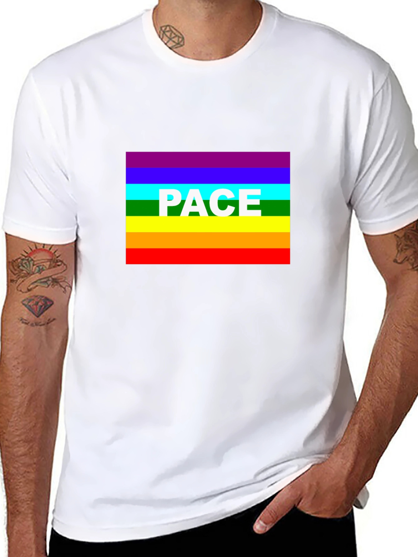 Peace T-Shirt - Rainbow Pride Design