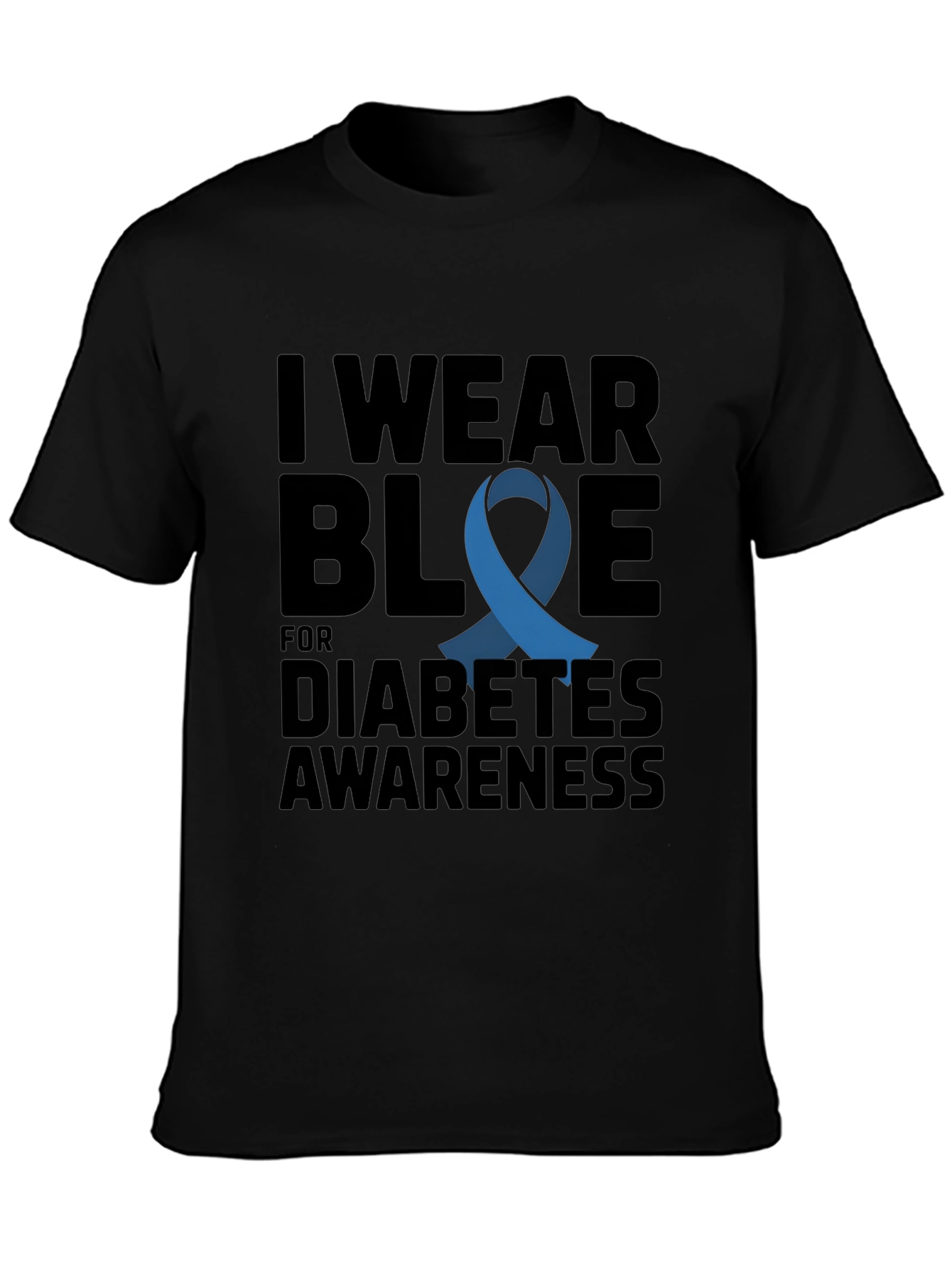 Diabetes Awareness Blue Ribbon T-Shirt