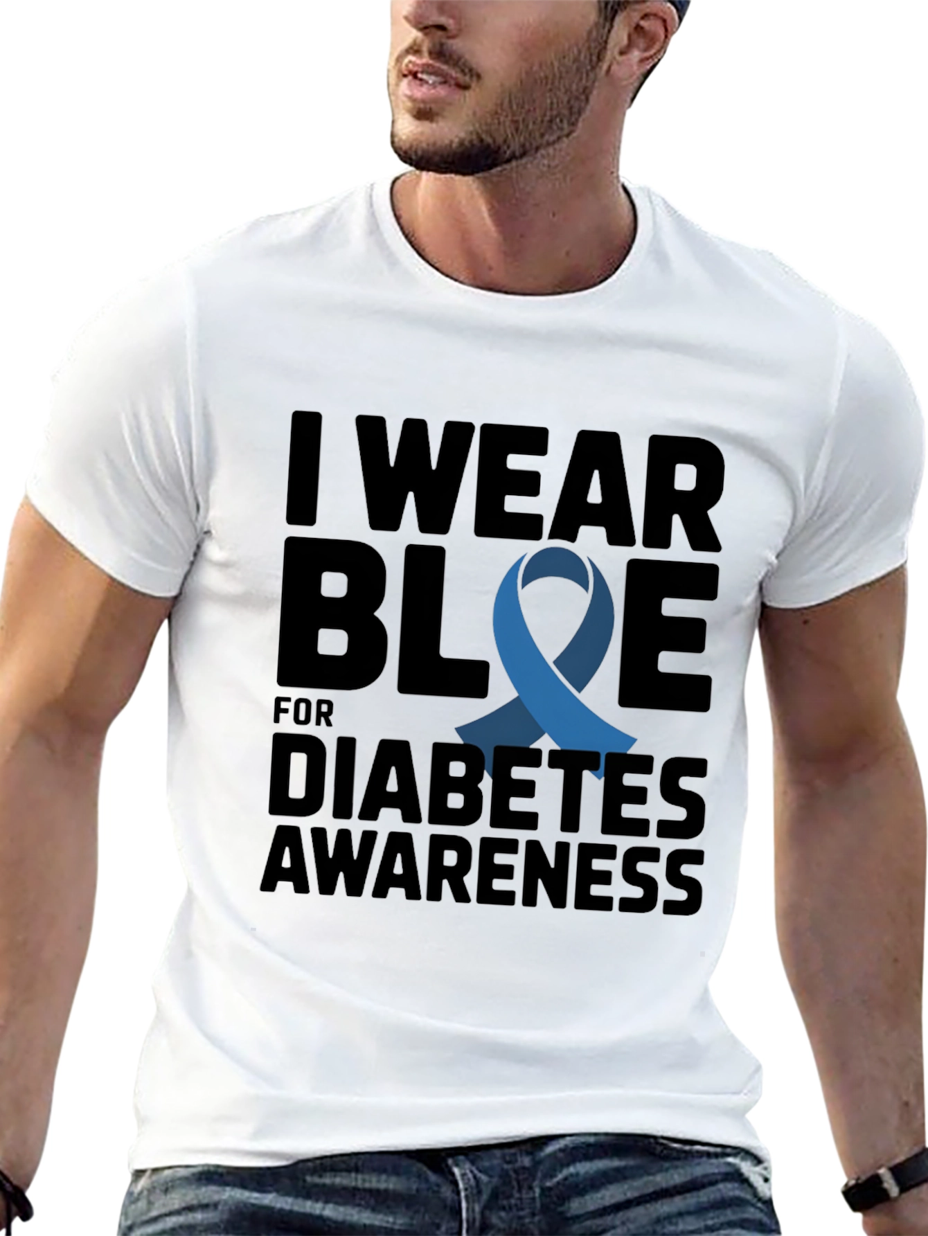 Diabetes Awareness Blue Ribbon T-Shirt