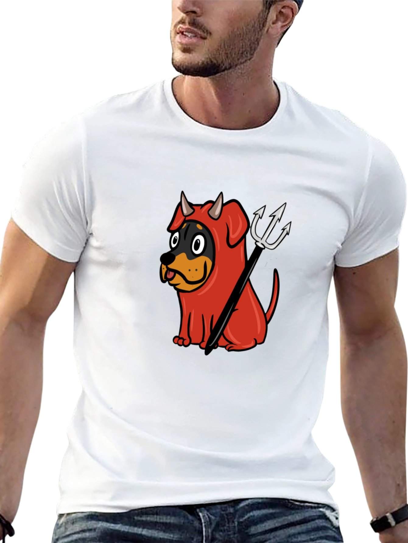 Devil Dog Graphic Tee - Black Cotton T-Shirt