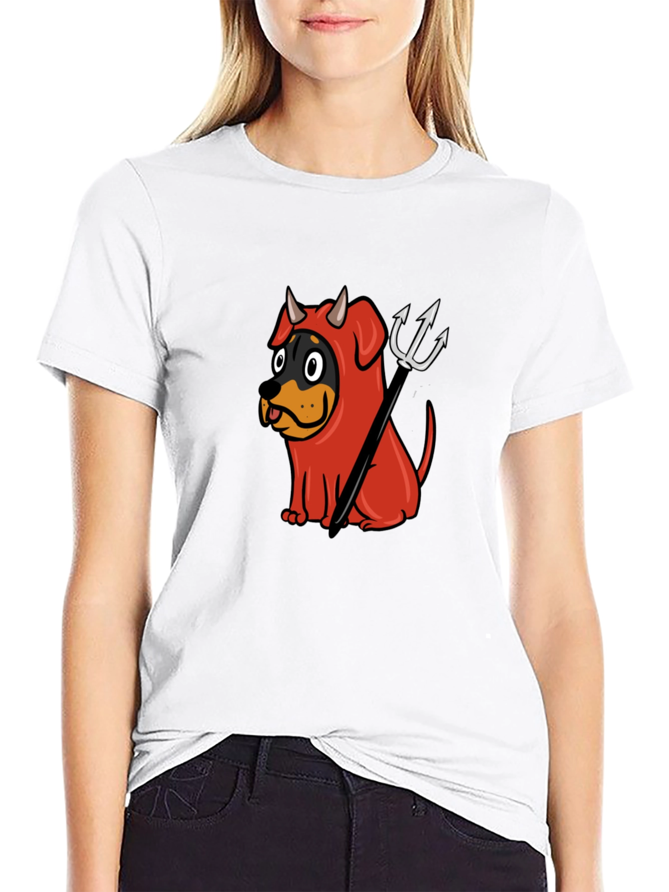 Devil Dog Graphic Tee - Black Cotton T-Shirt