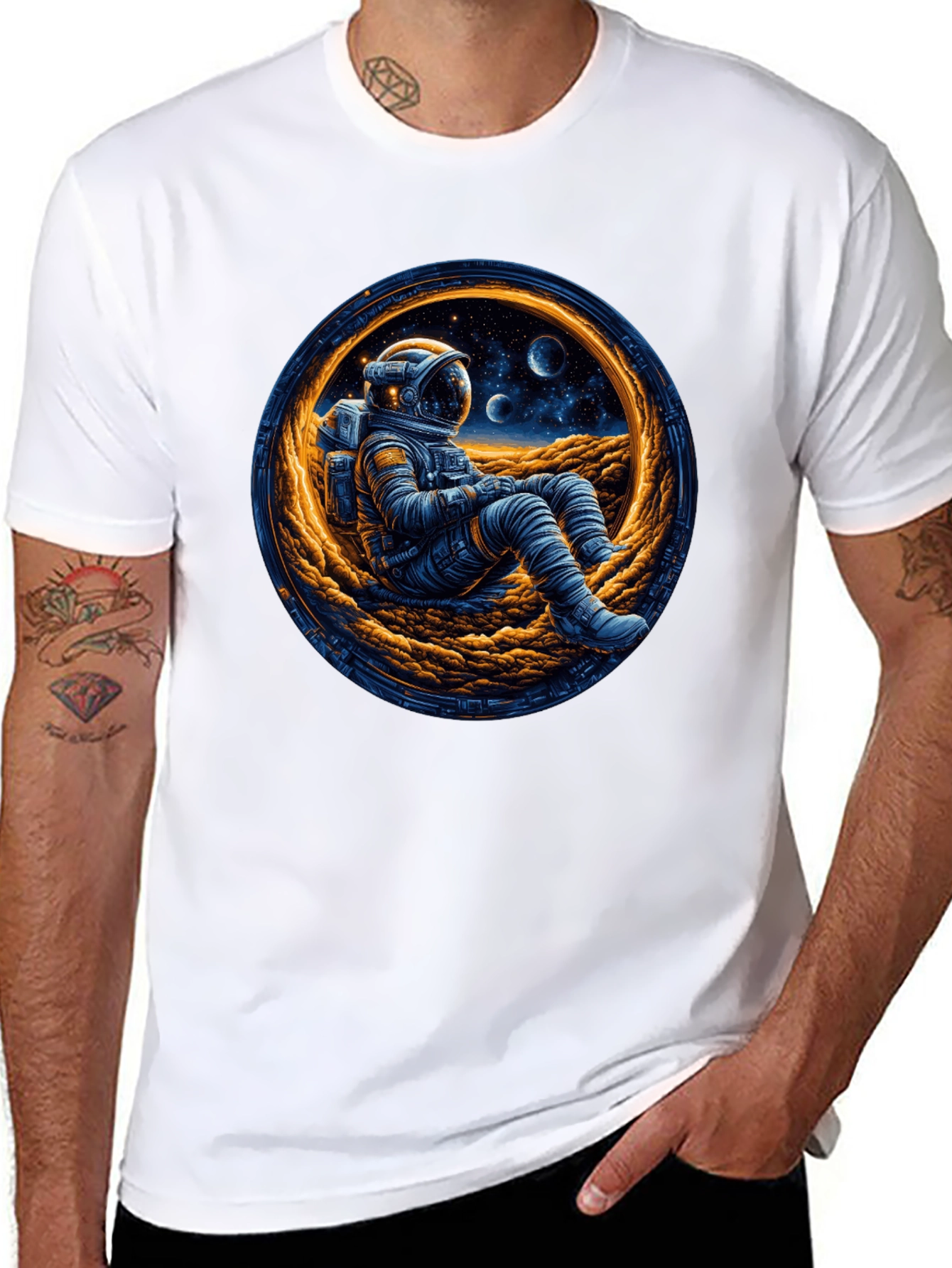 Astronaut Graphic T-Shirt - Cosmic Comfort