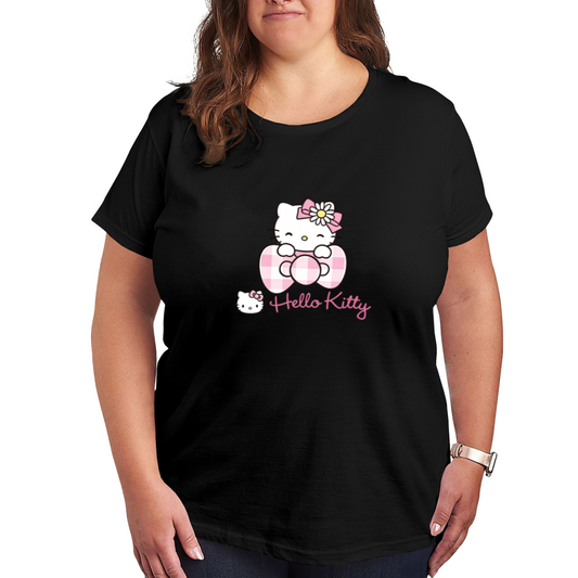 Sweet Gingham Bow Hello Kitty Plus Size Women¡¯s Tee