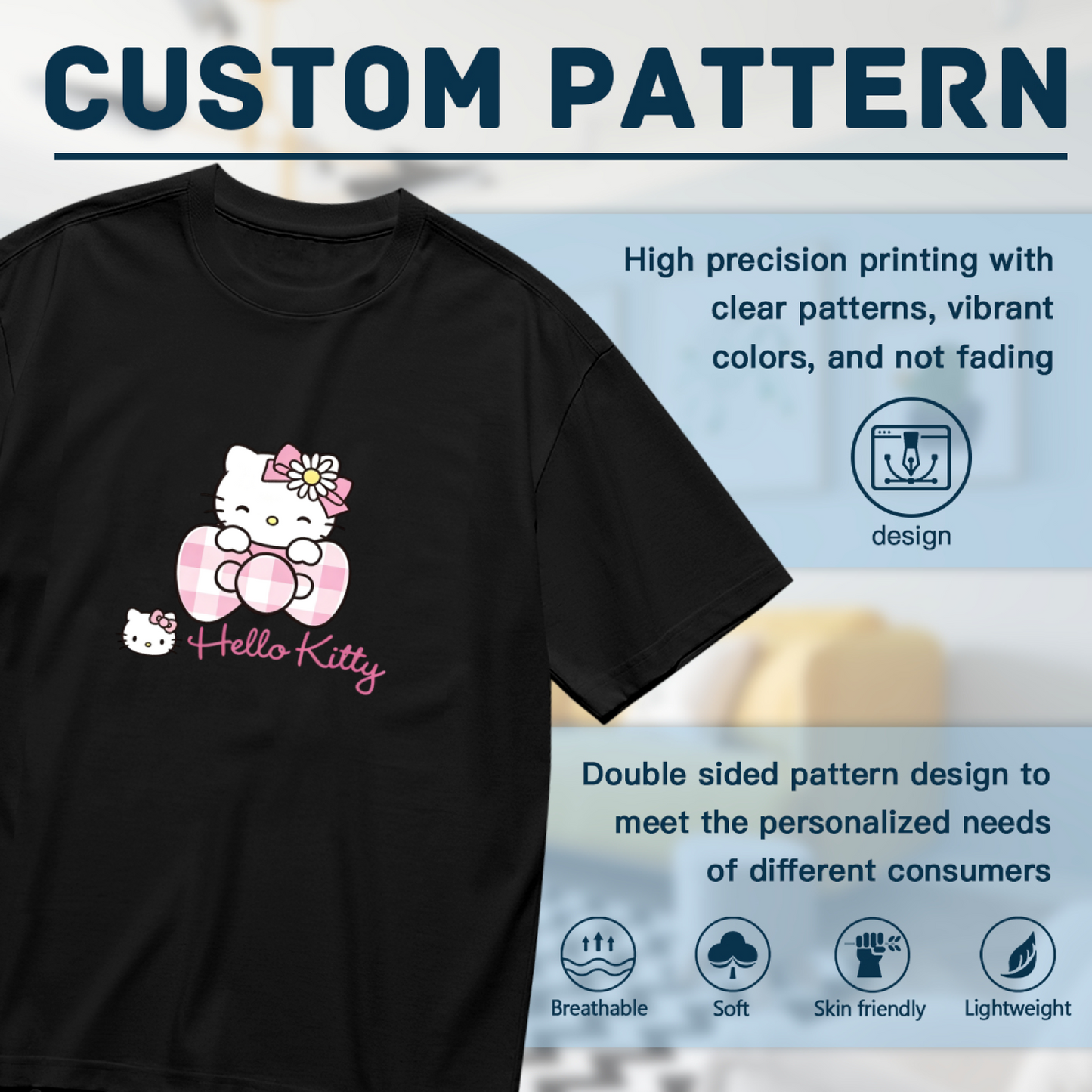 Sweet Gingham Bow Hello Kitty Plus Size Women¡¯s Tee