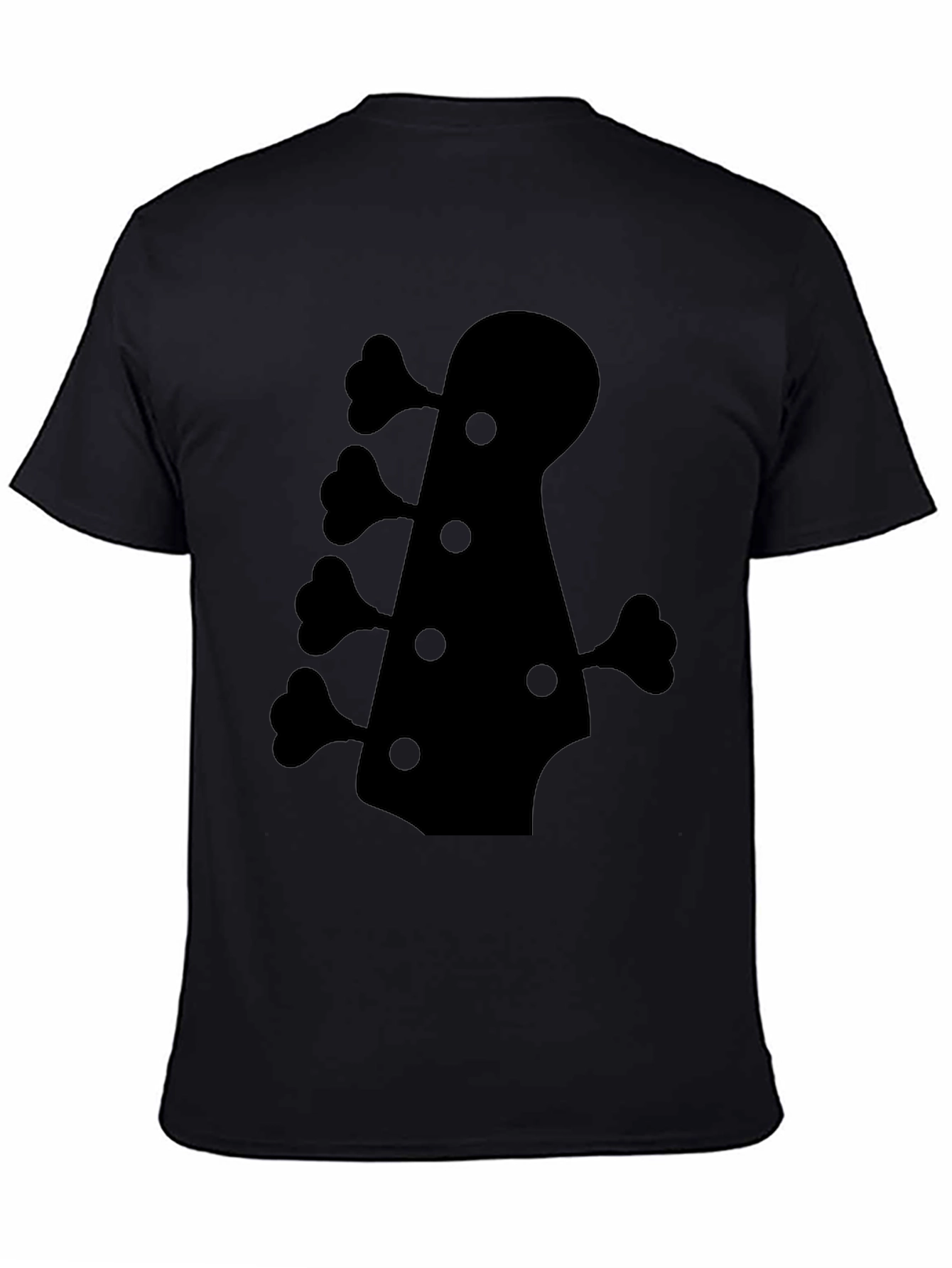 Bass Guitar Headstock Graphic Tee - Black
