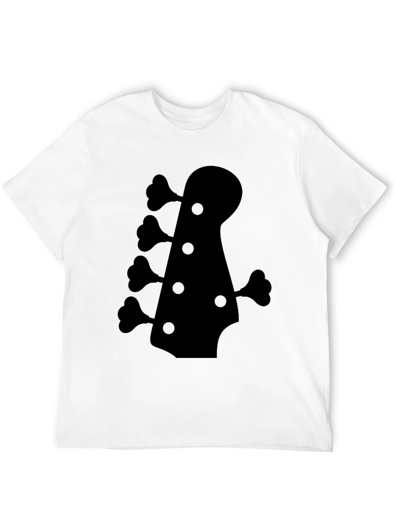 Bass Guitar Headstock Graphic Tee - Black