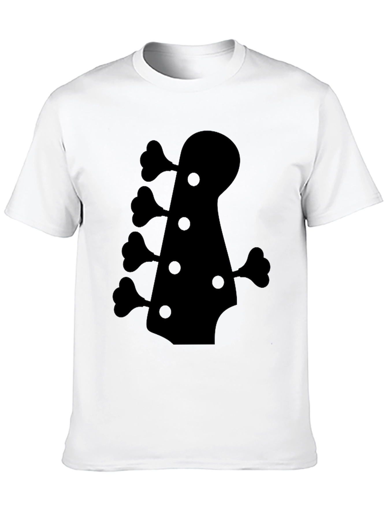 Bass Guitar Headstock Graphic Tee - Black