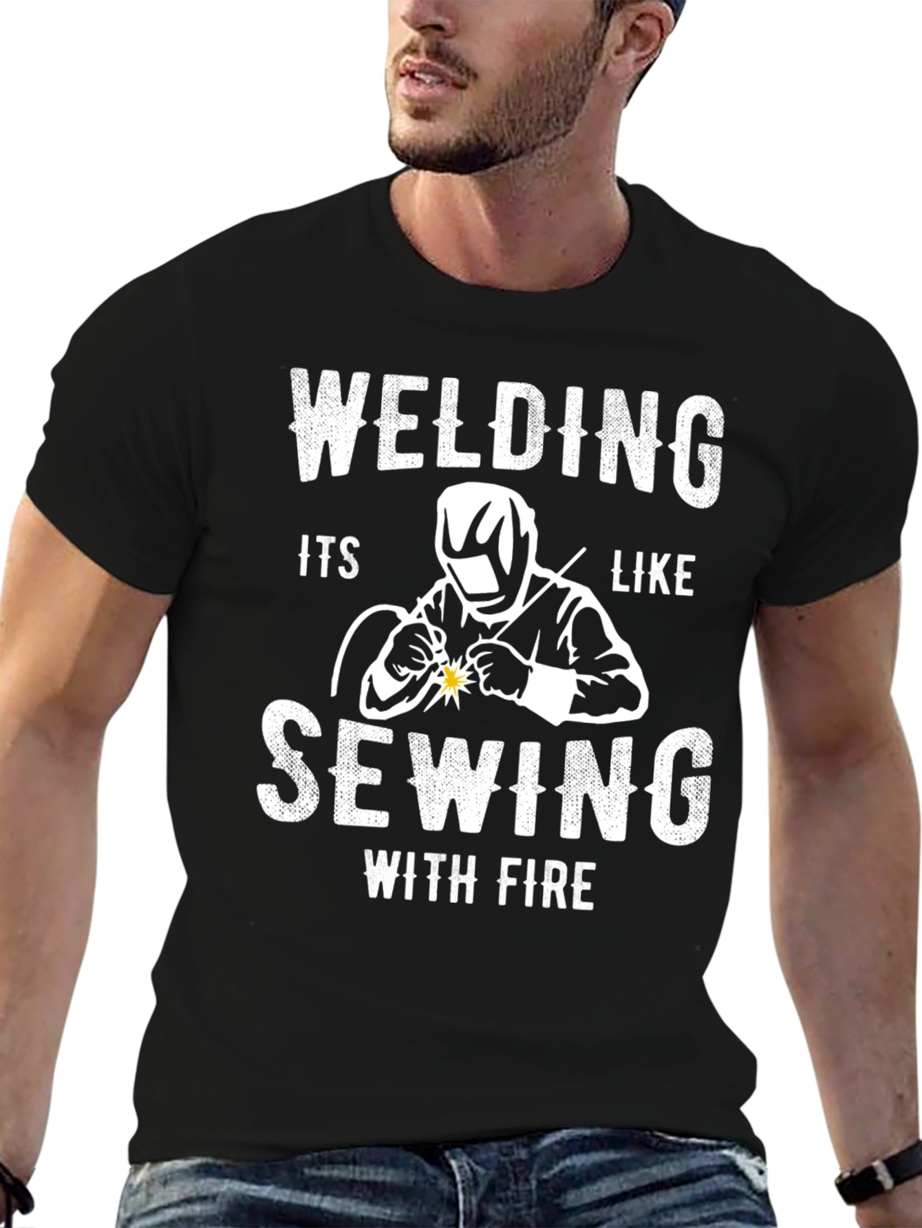 Welding Like Sewing With Fire Graphic Tee