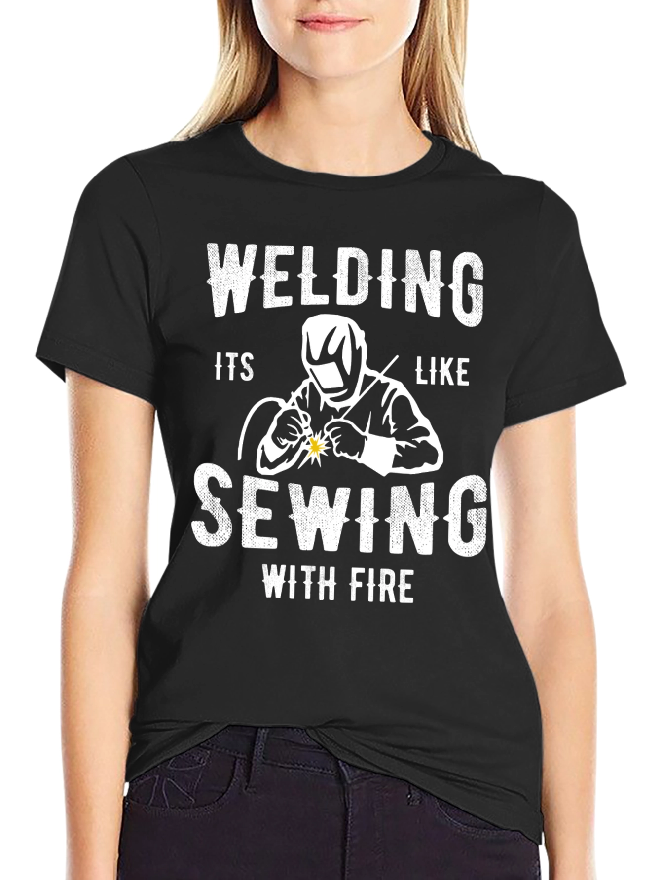Welding Like Sewing With Fire Graphic Tee