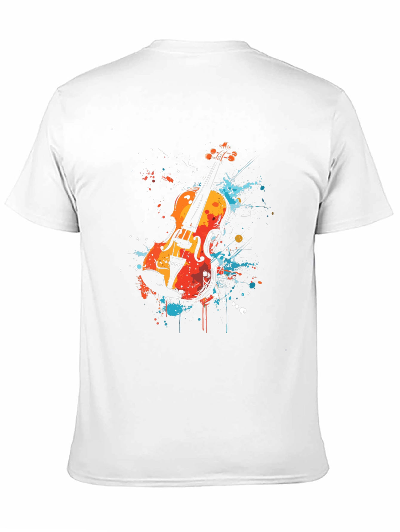 Abstract Violin Graphic Tee - Stylish Musician T-Shirt