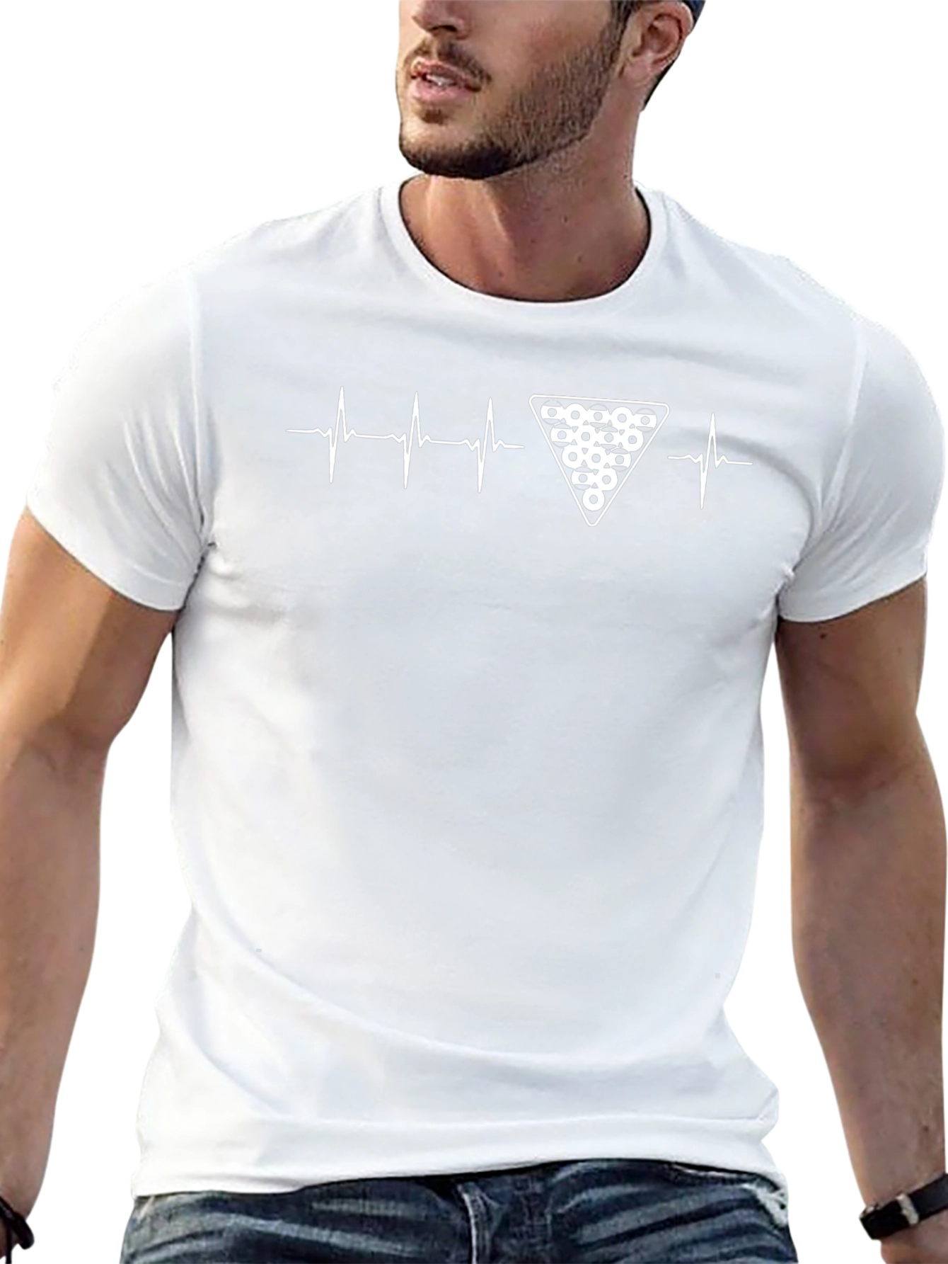 Billiard Heartbeat T-Shirt - Black Cotton Tee