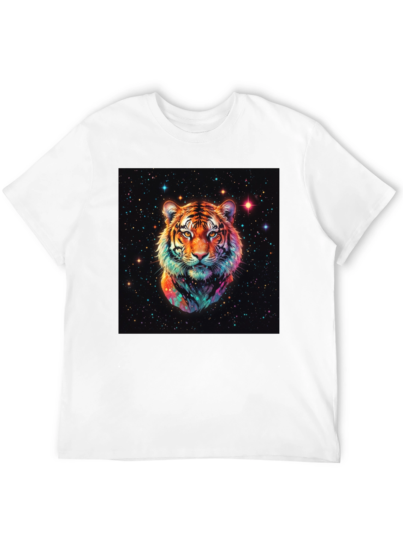 Cosmic Tiger Graphic T-Shirt - Black