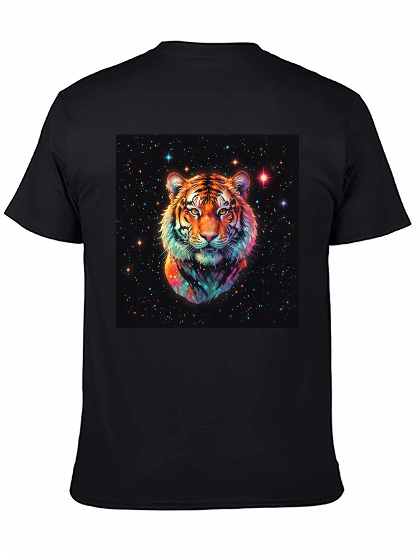 Cosmic Tiger Graphic T-Shirt - Black