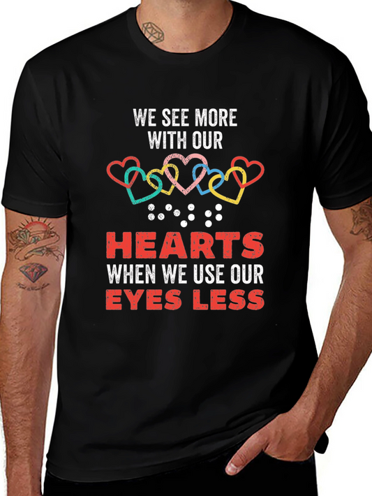 Heartfelt Braille T-Shirt - We See More With Our Hearts