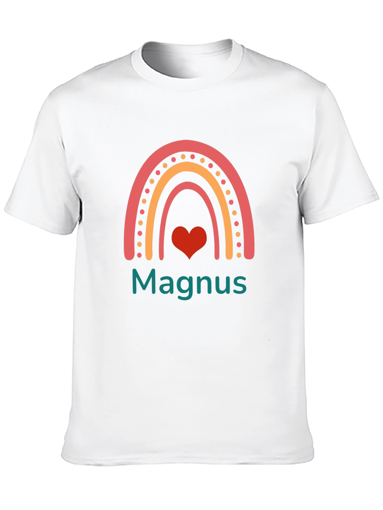 Personalized Rainbow Heart T-Shirt - Magnus