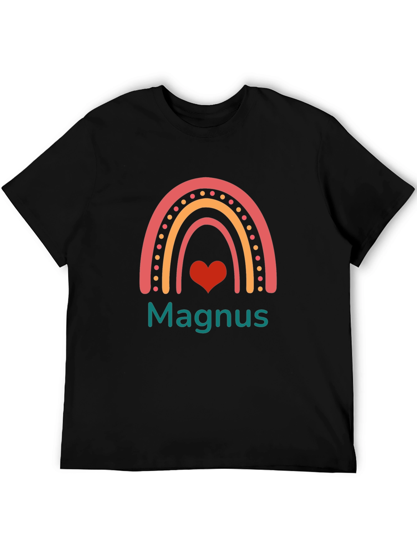 Personalized Rainbow Heart T-Shirt - Magnus