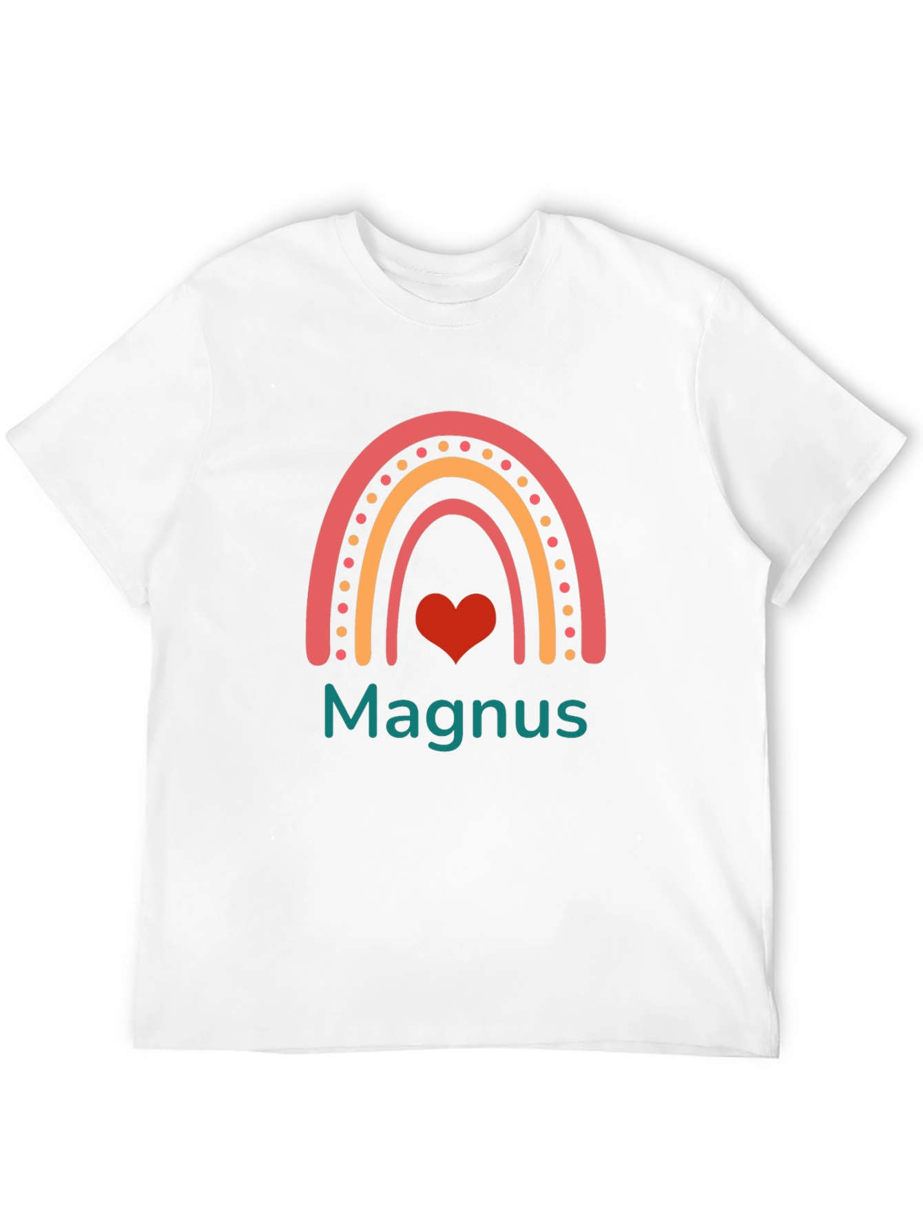 Personalized Rainbow Heart T-Shirt - Magnus