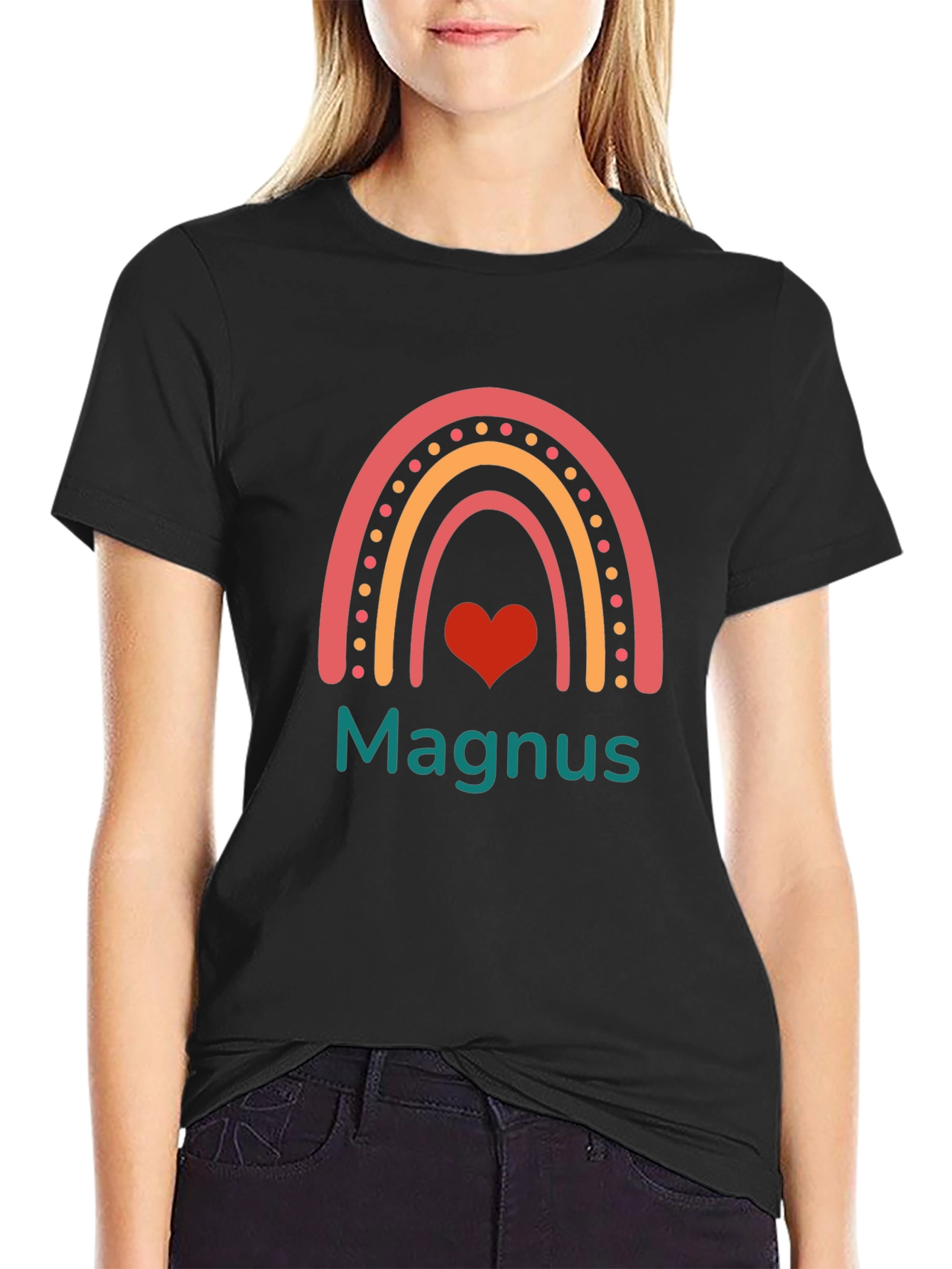 Personalized Rainbow Heart T-Shirt - Magnus