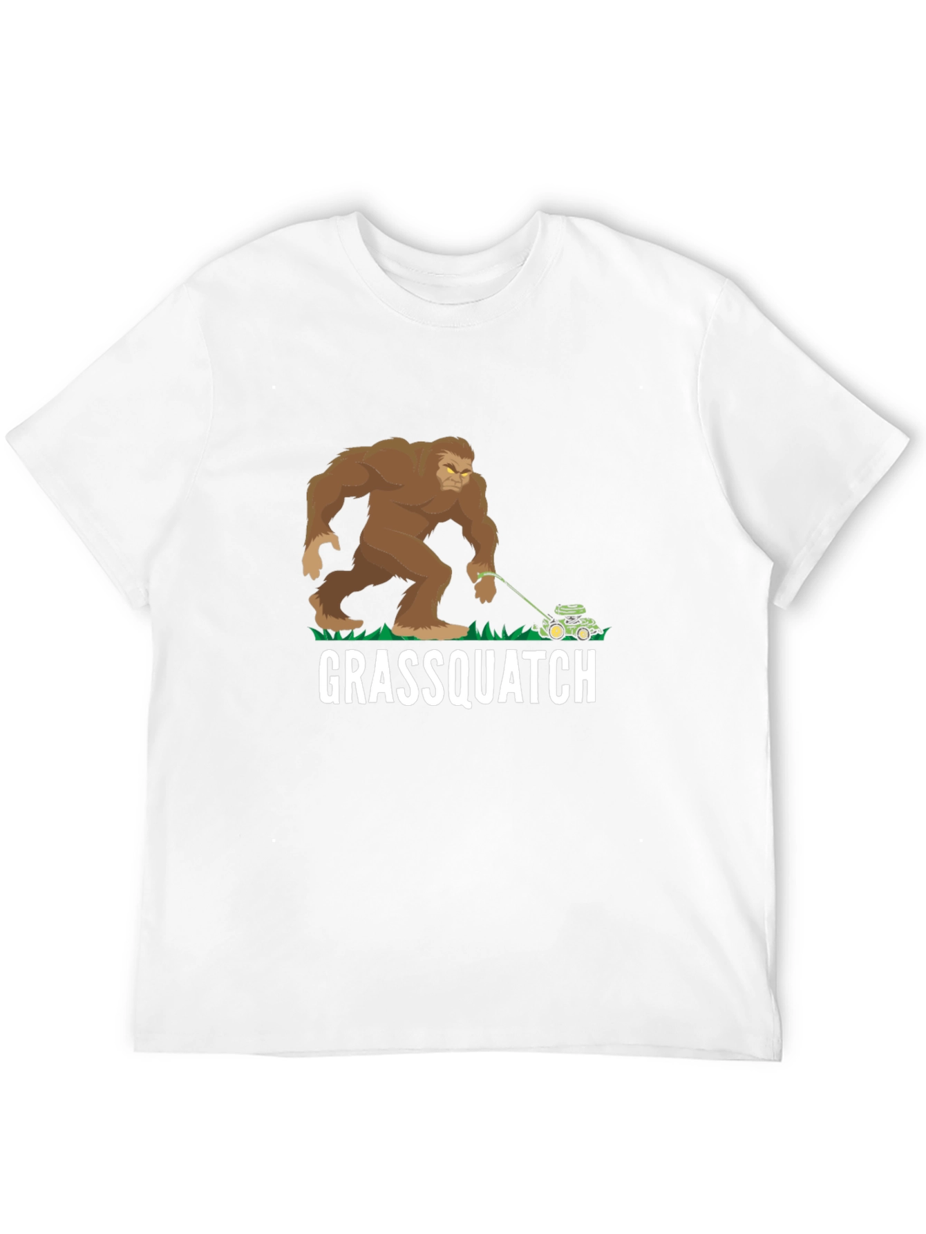 Grassquatch T-Shirt - Bigfoot Lawn Mowing Fun